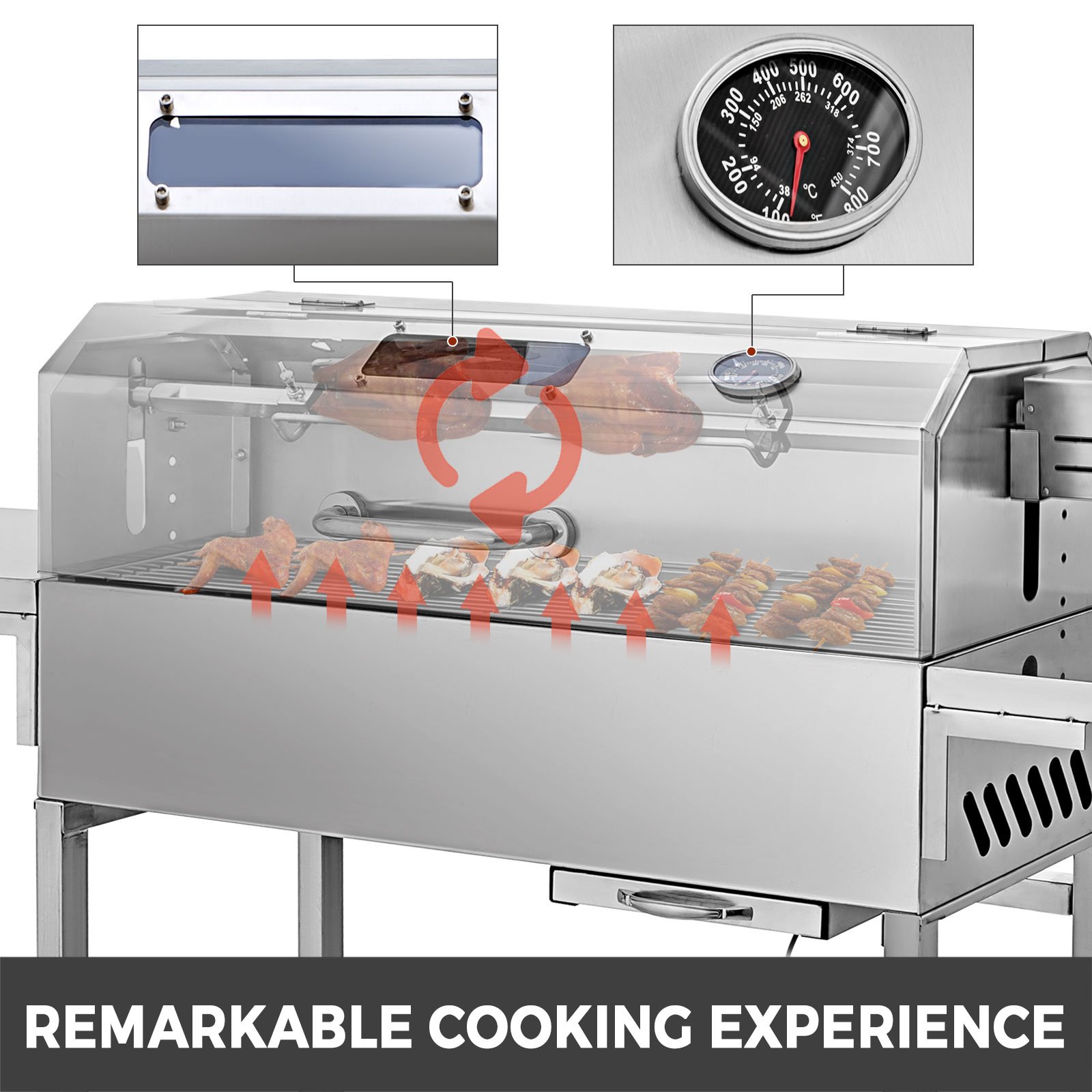 VEVOR Grill Electrique Inox Professionnelle 25W BBQ Tournebroche Gril Barbecue Electrique Avec Pied Sur 4 Roulettes Avec Couvercle Inoxydable Grille 27,5x79 Cm Pour Jardin Cuisine Exterieure Camping -Jardin Calme Soldes Magasin AAHKMJXYDAFdJAOAIMEbOAchsNwF47gfWWMct1uaXzXJCVIqjjVJLqw cq39v7nX9UZ6BmXk5LN4ACCcFscGtntQtjWQ2n36J