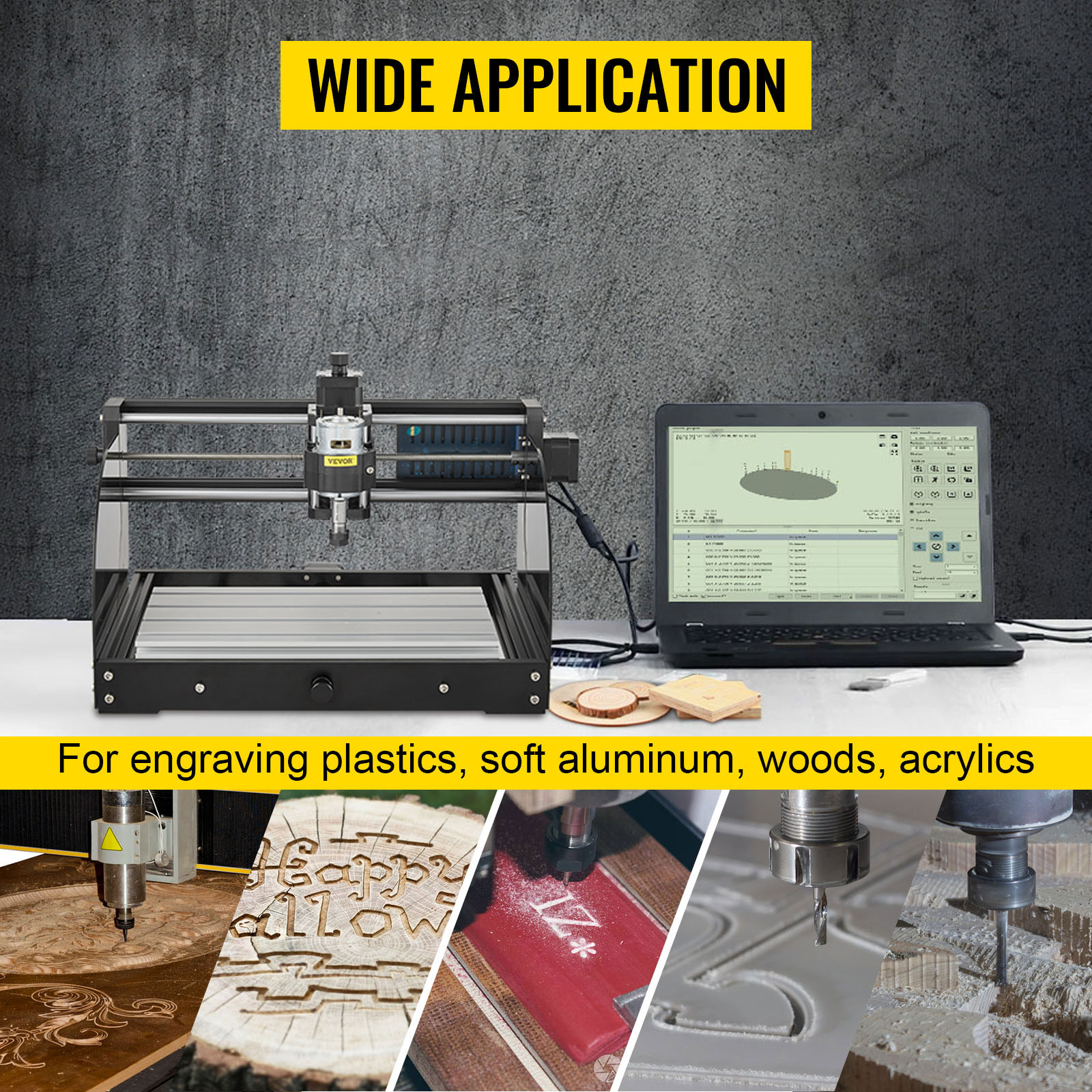VEVOR Machine De Gravure CNC 3018 Pro 3 Axes 10000 RPM Graveur Laser GRBL Controle Pour Graver Plastiques Bois Acryliques PVC With 500mw Laser -Makitch Magasin AAHKMJXYDAFdJAOAIMEbOAchsNwF47gfWWMct1uaXzXJCVIqjjVJLqw cq39v7nX9UZ76mEaZX