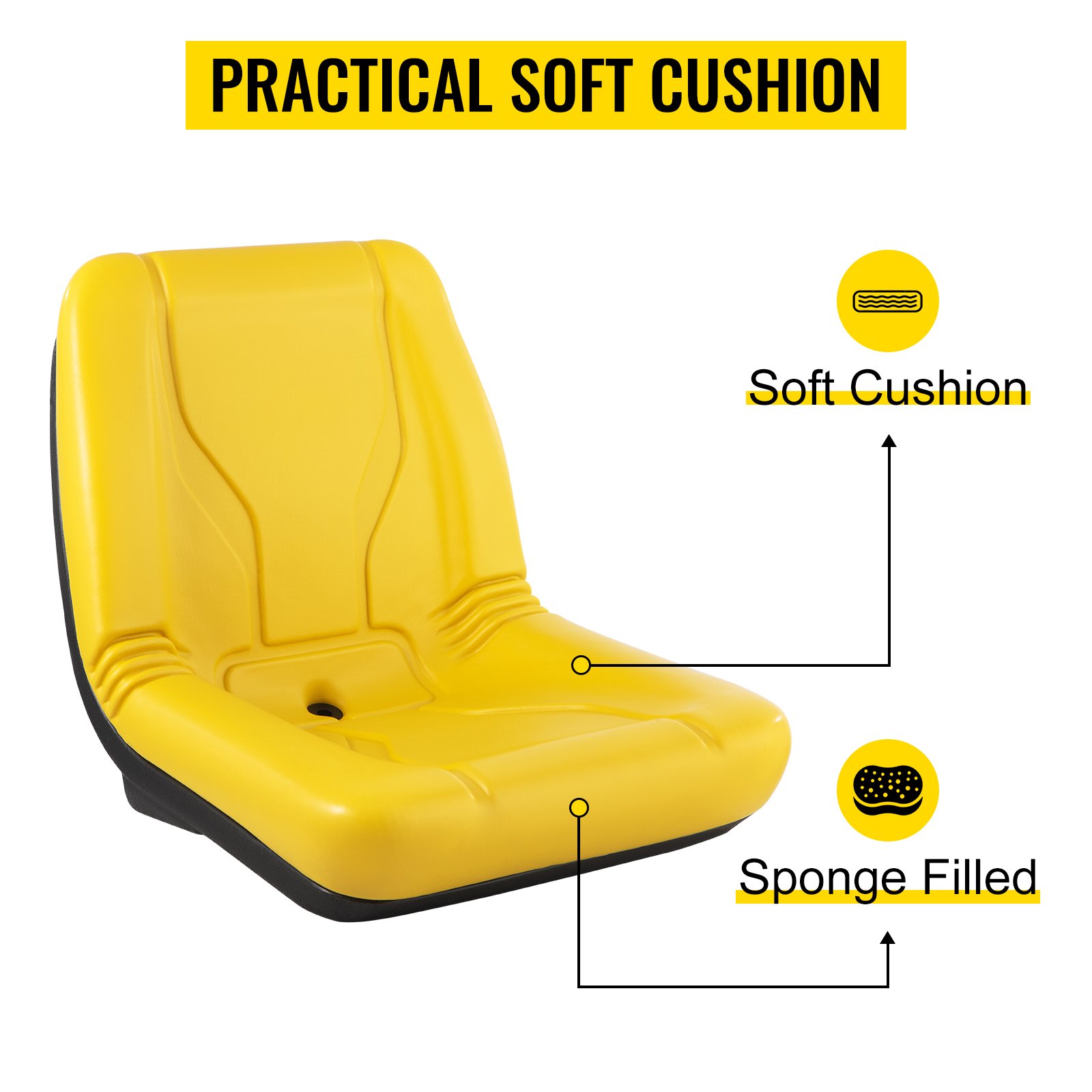 VEVOR Sedile Per Carrello Elevatore John Deere Con Schienale Alto Da 2 Pezzi, Sedile Materiale In PVC A Colore Giallo, Sedile Uso Per Falciatrici, Escavatori, Pale Gommate, Apripista, Terne, Trattori -Cura Del Prato AAHKMJXYDAFdJAOAIMEbOAchsNwF47gfWWMct1uaXzXJCVIqjjVJLqw