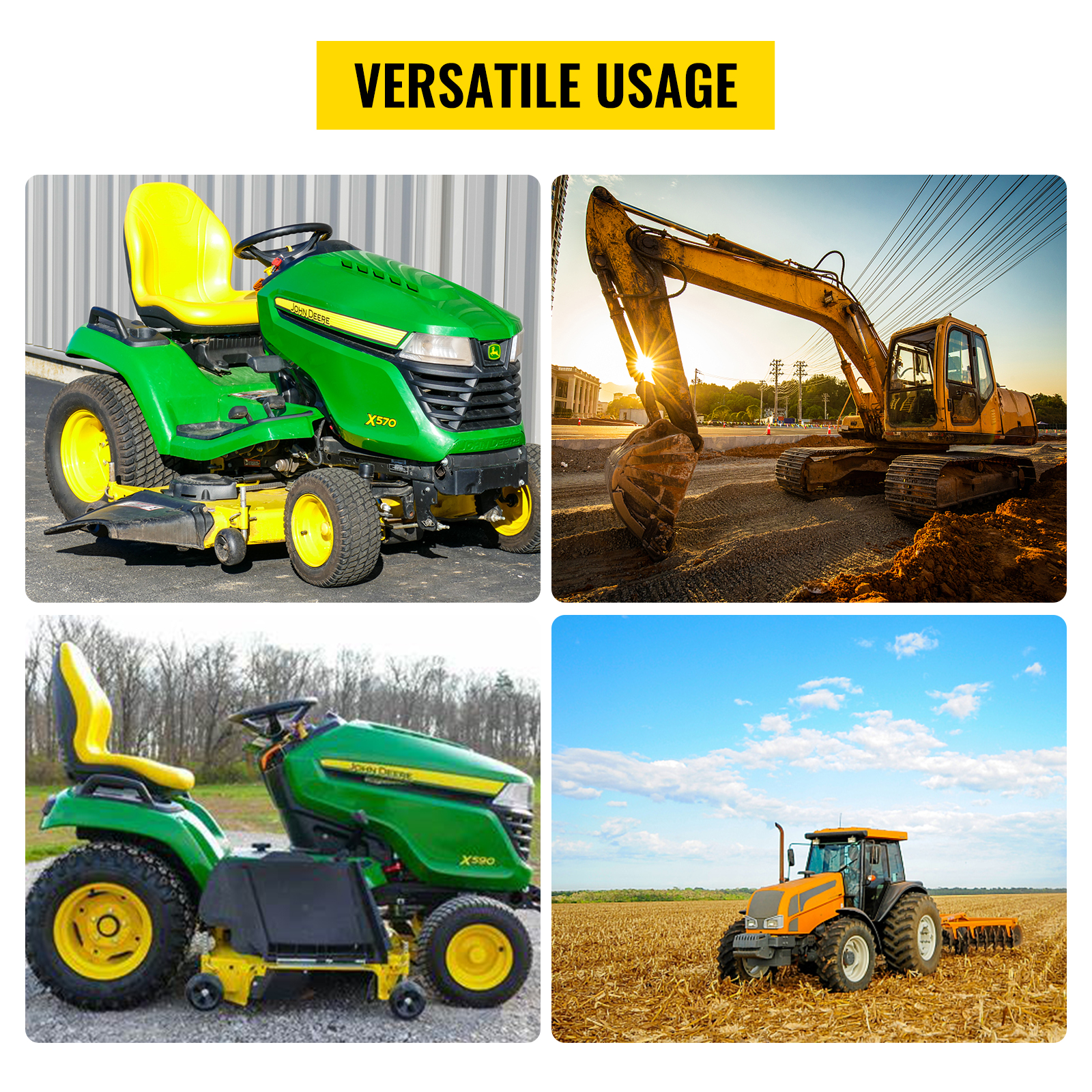 VEVOR Sedile Per Carrello Elevatore John Deere Con Schienale Alto Da 2 Pezzi, Sedile Materiale In PVC A Colore Giallo, Sedile Uso Per Falciatrici, Escavatori, Pale Gommate, Apripista, Terne, Trattori -Cura Del Prato AAHKMJXYDAFdJAOAIMEbOAchsNwF47gfWWMct1uaXzXJCVIqjjVJLqw