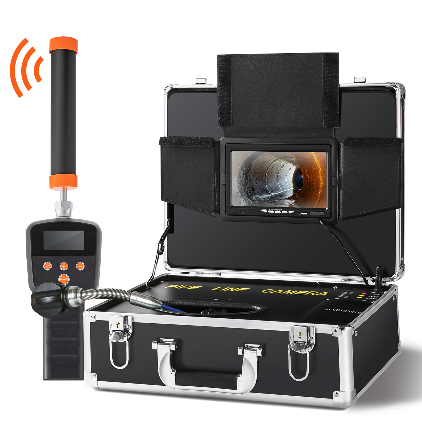 VEVOR Caméra Inspection Canalisation avec Localisateur 512 Hz Endoscope  Drain 30 m Écran 7'' Enregistreur Dvr Étanche IP68 12 Led Réglables Carte  Sd