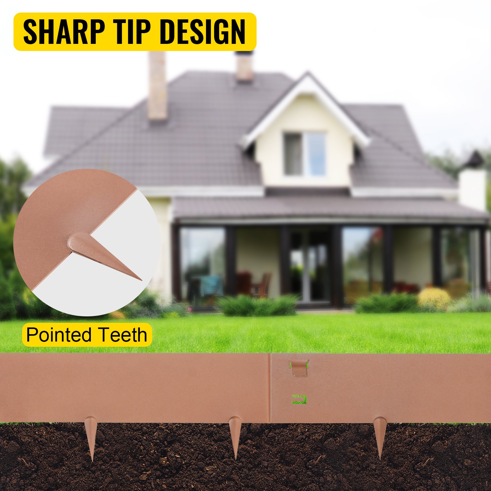 VEVOR Steel Lawn Edging, 5PCS 5"x39" Metal Landscape Edgings, 16.25 Ft Total Length Garden Border, Flexible And Bendable Galvanized Steel Landscaping, Metal Edge For Yard, Lawn, Pathway, Brown -Indoor Flower Pot AAHKMJXYDAFdJAOAIMEbOAchsNwF47gfWWMct1uaXzXJCVIqjjVJLqw