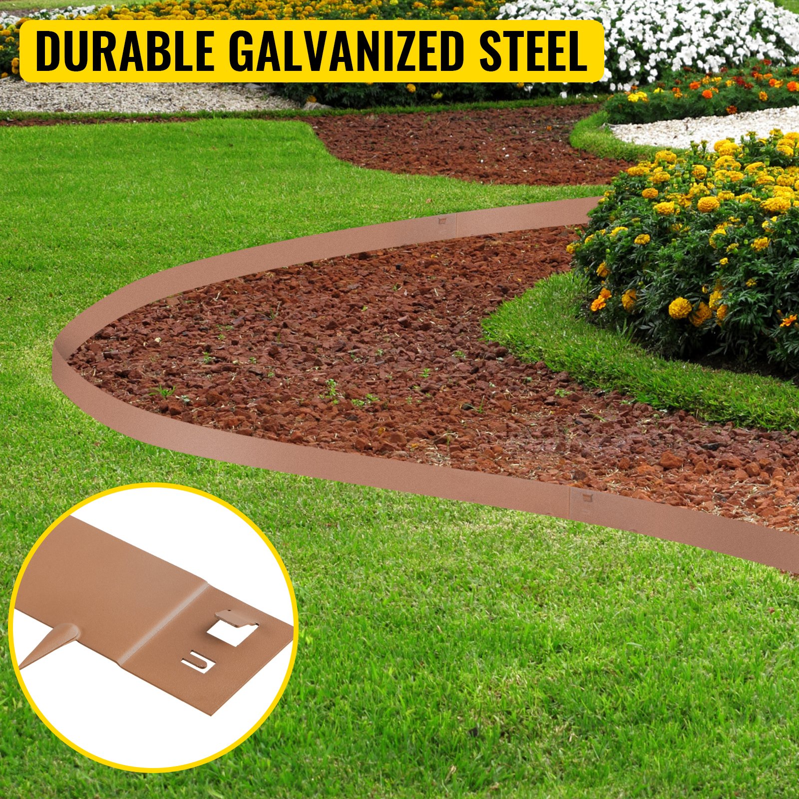 VEVOR Steel Lawn Edging, 5PCS 5"x39" Metal Landscape Edgings, 16.25 Ft Total Length Garden Border, Flexible And Bendable Galvanized Steel Landscaping, Metal Edge For Yard, Lawn, Pathway, Brown -Indoor Flower Pot AAHKMJXYDAFdJAOAIMEbOAchsNwF47gfWWMct1uaXzXJCVIqjjVJLqw cq39v7nX9UZGbxmQorwXi2RPPQGN9TuCz8dTrZpPyzK8BMbaXMamI9jgGWeKePIO8659eJTTZKlDuG 7J0H6HVVzV8 VJ0ck