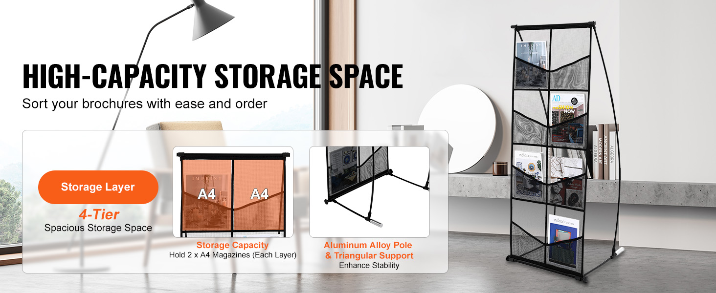 Espositore Brochure 6 Livelli VEVOR - Mobile Con Ruote Per Ufficio E Negozi - Foto 9