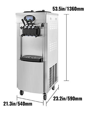 VEVOR Machine à crème glacée Verticale Professionnel Sorbetière à Glace Commerciale Machine à crème glacée pour restaurants Cafés Fast-foods