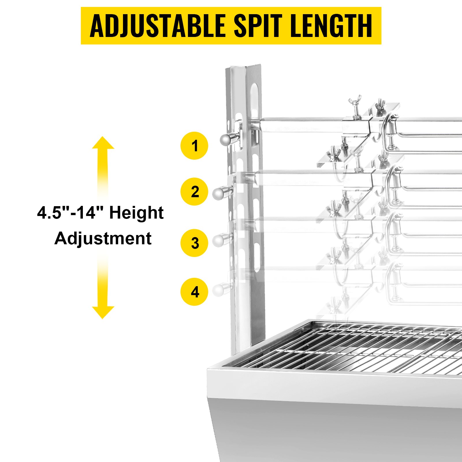 VEVOR Girarrosto BBQ Per Agnello Capacita Da 40kg Senza Lamiera, Griglia A Barbecue Motore Elettrico 25W Con Forchetta Per Arrosto, Forno In Piedi BBQ In Acciaio Inox Con Pedana E Ruote Per Campeggio -Barbecue Forniture Negozio AAHKMJXYDAFdJAOAIMEbOAchsNwF47gfWWMct1uaXzXJCVIqjjVJLqw