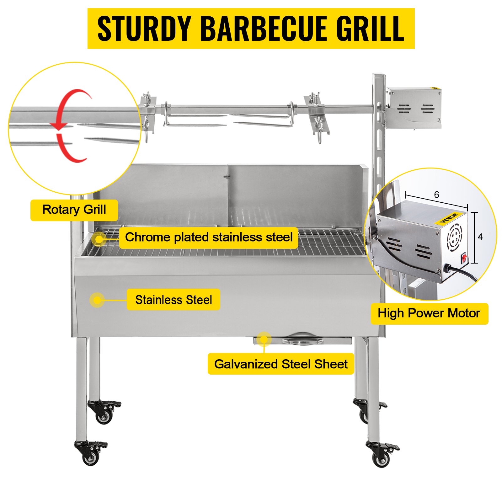 VEVOR Girarrosto BBQ Per Agnello Capacita Da 40kg Con Lamiera, Griglia A Barbecue Motore Elettrico 25W Con Forchetta Per Arrosto, Forno In Piedi BBQ In Acciaio Inox Con Pedana E Ruote Per Campeggio -Prodotti Per Barbecue AAHKMJXYDAFdJAOAIMEbOAchsNwF47gfWWMct1uaXzXJCVIqjjVJLqw cq39v7nX9UZMyUCrfibi9zjsQfbWKQrdQMR K5chetdjTKIrZYmbu DMjahZsOw1d8VoGVVnHuemgtSnl2UBCuFsmQRsrXy