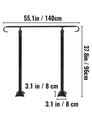 VEVOR Corrimano per Scale Gradino Esterno Installazione a Terra