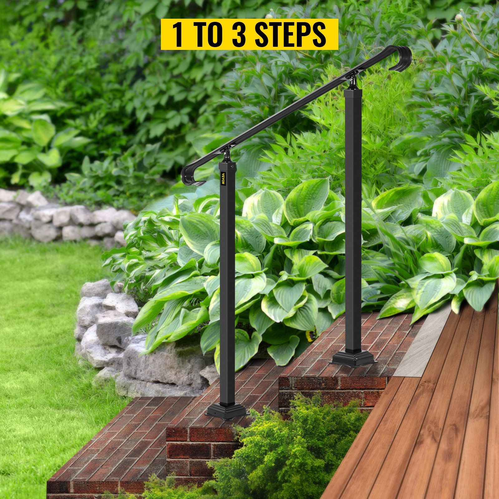 VEVOR Garde-Corps Rampe Escalier Main Courante En Fer Forge Balustrade Rambarde 1-3 Marches Reglable 45 Cm Distance Entre Poteaux 68,5 Cm Hauteur Poteaux 96 Cm Pour Securite Escaliers Jardin Portails -Mottetch Boutique AAHKMJXYDAFdJAOAIMEbOAchsNwF47gfWWMct1uaXzXJCVIqjjVJLqw
