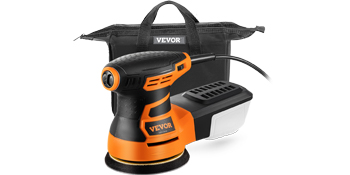 Levigatrice Orbitale MYTOL 350W - 14 Dischi Carta Vetrata, 7 Velocità, Raccolta Polvere, Per Legno E Metallo
