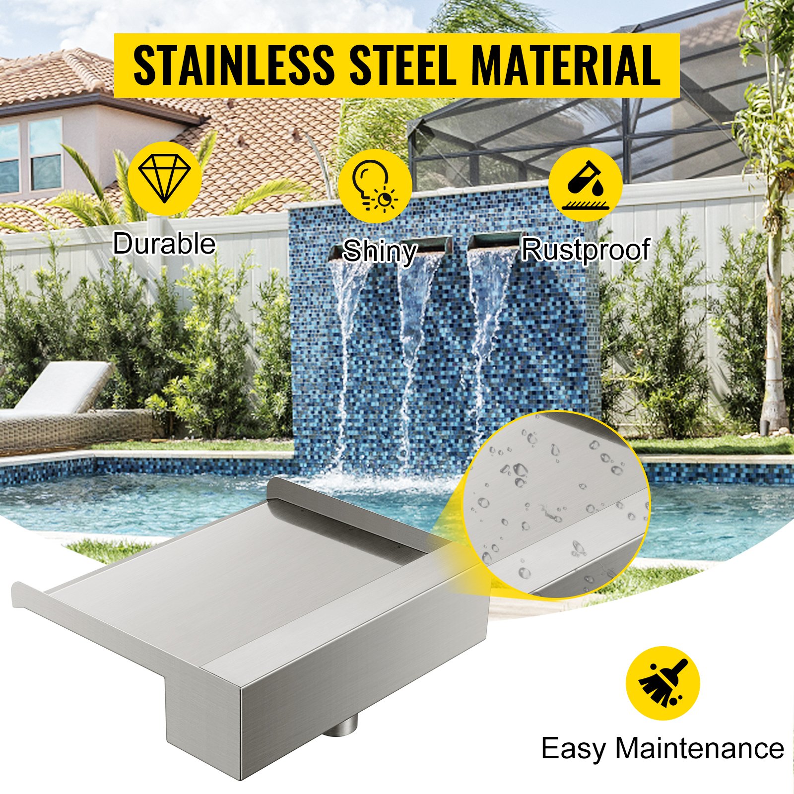 VEVOR Fontana Per Piscina A Cascata, Fontana Per Piscina Rettangolare, Costruita In Acciaio Inossidabile Laghetto Per Cascata, Fontana A Cascata Da Giardino (30x33x8 CM) -OUTSUN Giardino Negozio AAHKMJXYDAFdJAOAIMEbOAchsNwF47gfWWMct1uaXzXJCVIqjjVJLqw cq39v7nX9Ua7tznicmPmi7ugjh58 rjkZSvbx46 9TJeHpE qm YVUSTNaKVtwtmKV Rq1bd94Nlz1UuSwcK8FVTPwEEtS F