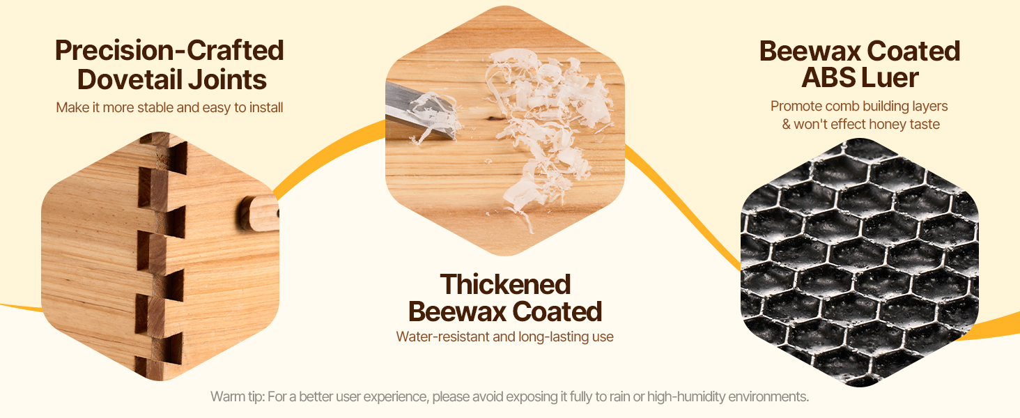 Kit Alveare VEVOR In Legno Cedro - Con 10 Telai, Finestre Acriliche E Rivestimento Cera D'Api - Per Apicoltura Professionale