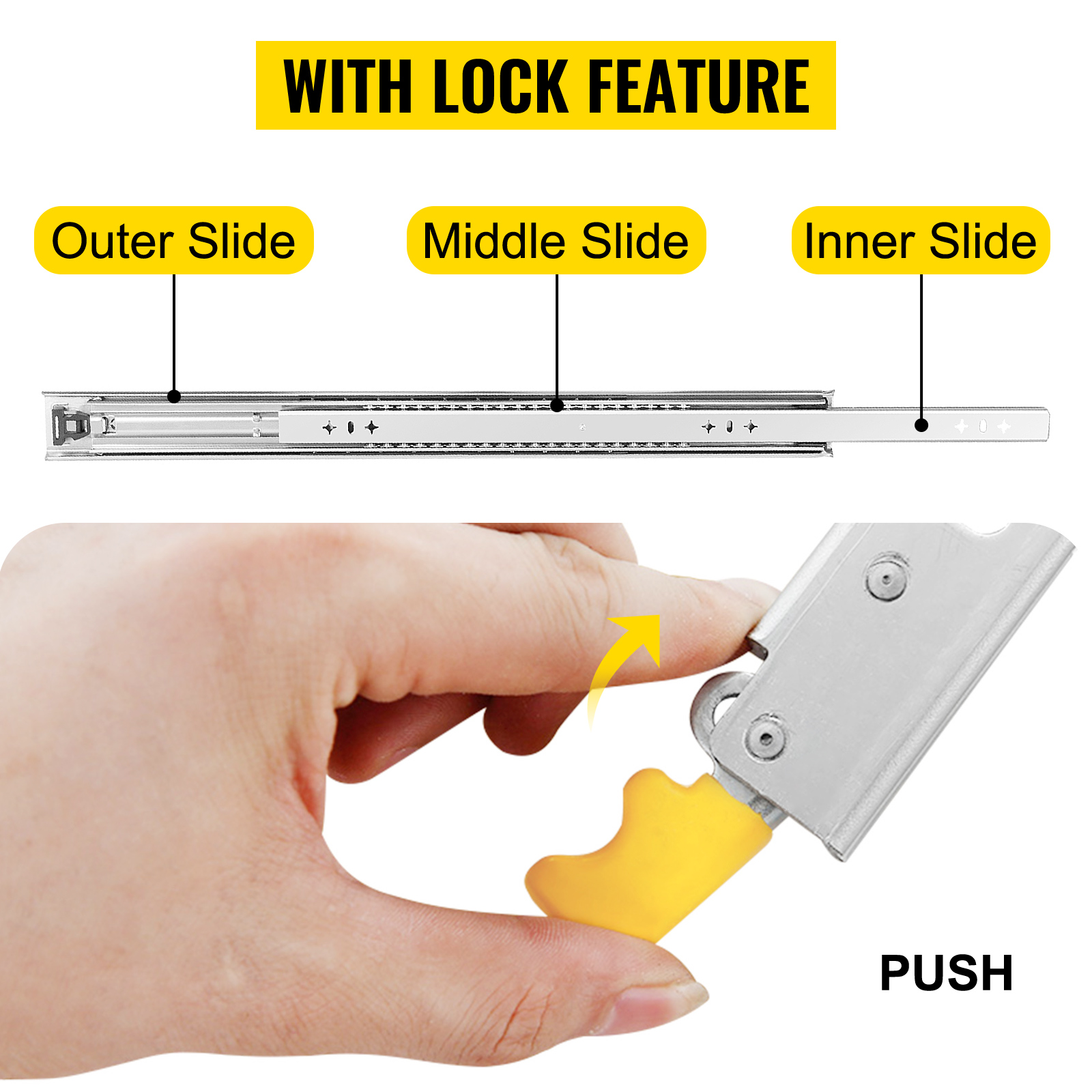 VEVOR 2PCS Glissieres Tiroirs Verrouillables 113 Kg Coulisses Tiroirs 61x5,3x1,92 Cm En Acier Lamine A Froid Epaisseur 2 Mm Charge Lourde Rails Avec Verrouillage Pour Meubles Armoires Bureaux Maisons -Fispool Magasin AAHKMJXYDAFdJAOAIMEbOAchsNwF47gfWWMct1uaXzXJCVIqjjVJLqw