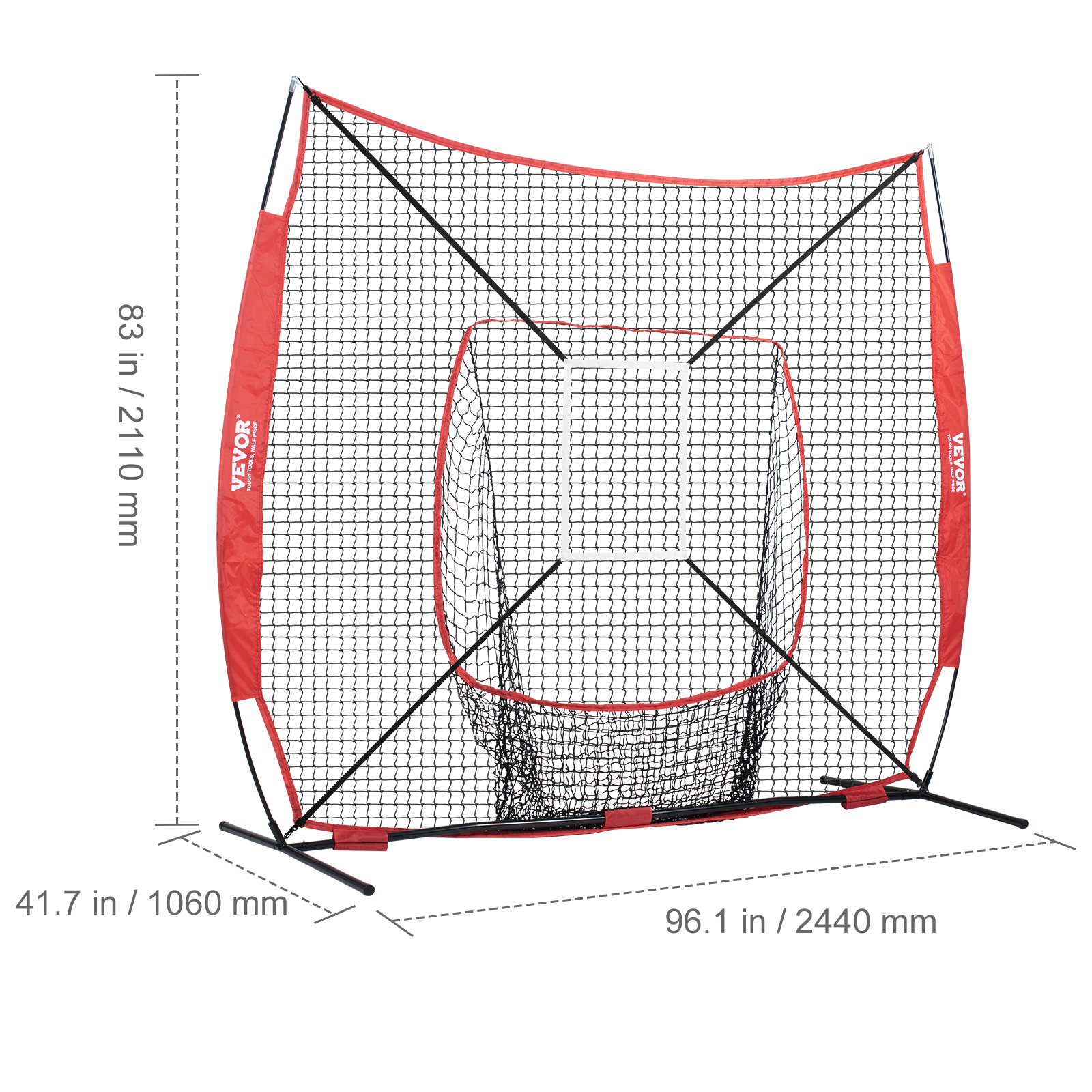 Filet Portable Pour Baseball Et Softball 7 Pieds - Neuf, Acier/fibre De Verre/nylon, Facile à Installer