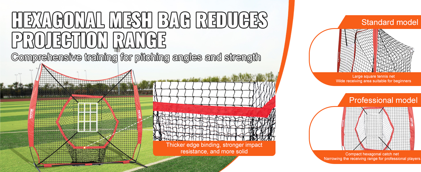 Filet D'entraînement VEVOR Baseball Softball – Type L – 213x106x213 Cm – Pliable Et Robuste