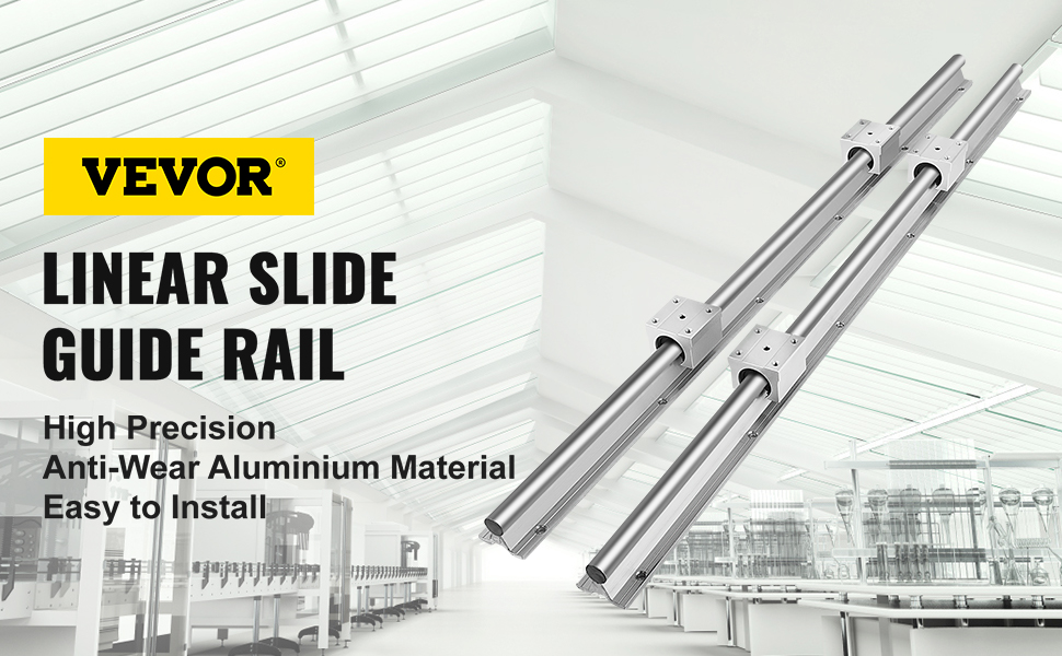 2 Rails Guidage Linéaire SBR12 800mm + 4 Blocs SBR12UU - Pour Imprimante 3D, CNC, Fraiseuse