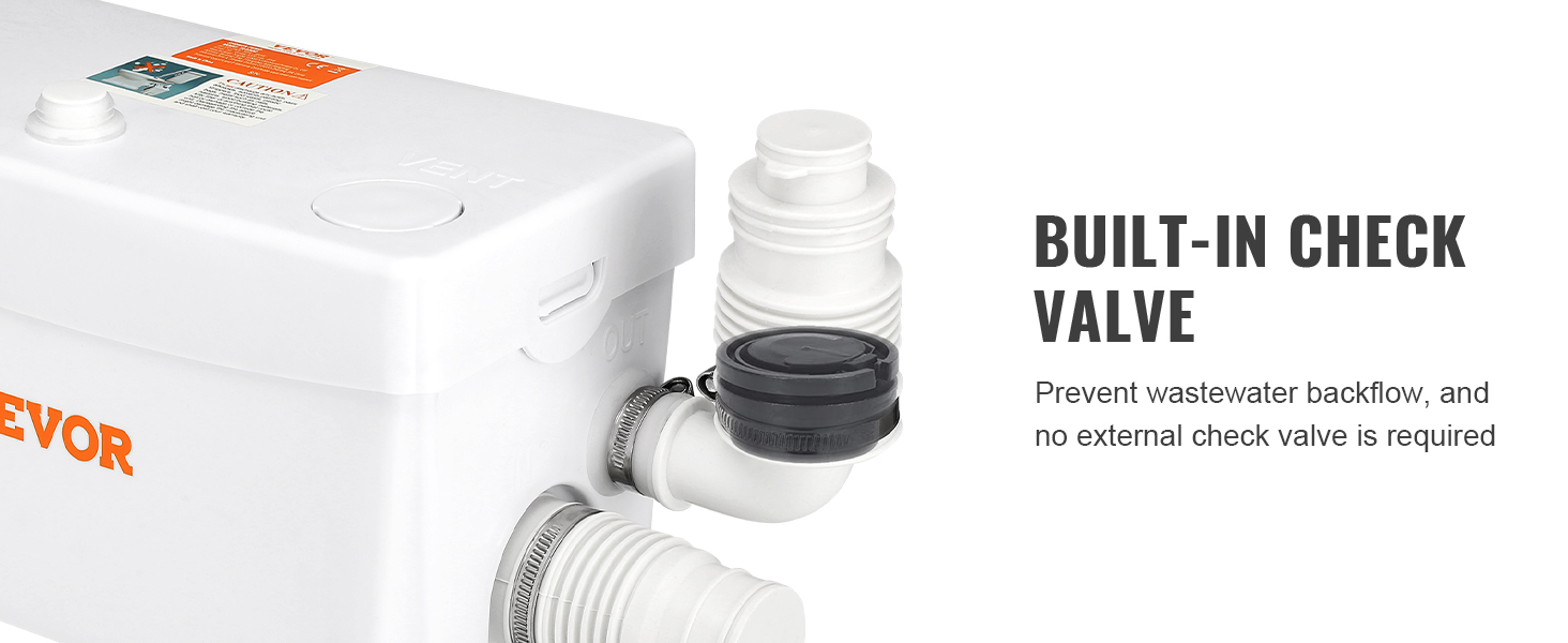 Pompa Trituratrice VEVOR 350W Per Acque Reflue - Portata 6000 L/h, Prevalenza 7 M, 3 Ingressi - Foto 12