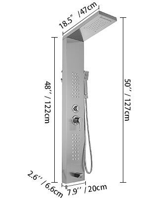 VEVOR VEVOR 5 In 1 Colonna Doccia Con Soffione In Diviso 304