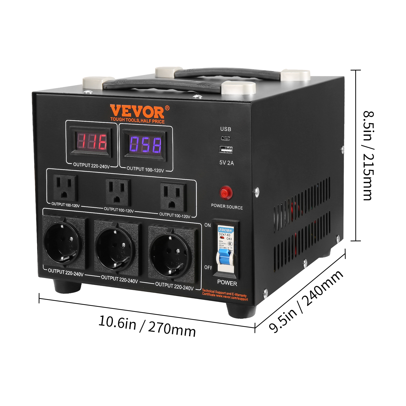 Transformateur De Tension Variable Auto 3000 VA, 10 A, Entrée 230 V, Sortie 0-300 V, Régulateur De Tension AC LCD 4 Fusibles, Interrupteur De Commande Thermique Pour Maison, Bureau Industriel | FR