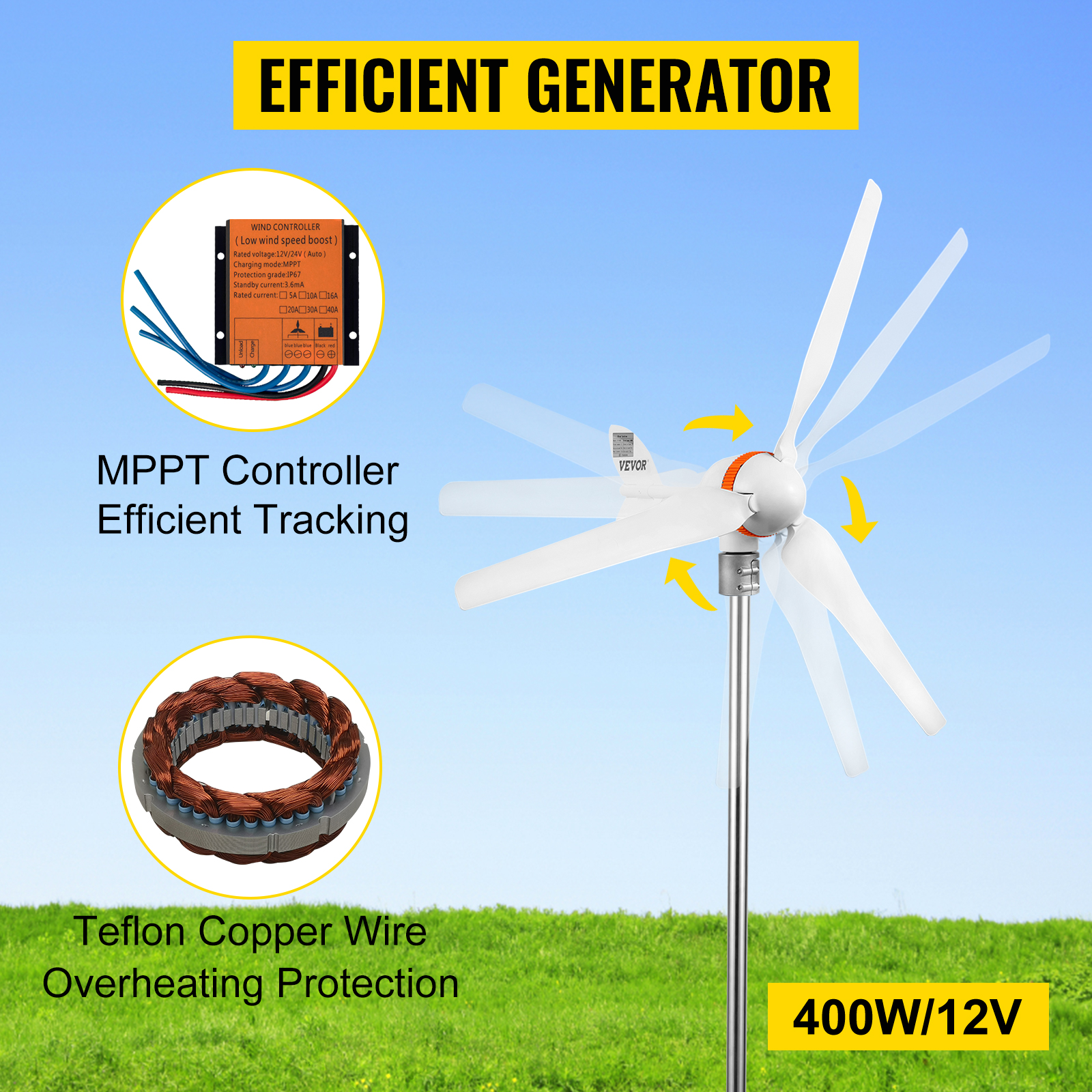 VEVOR Kit Di Generatore Eolico 12V Generatore A Trifase 400W, Con Controller Di Ricarica MPPT E 3 Pale In Nylon, Uso Nella Ricarica Per Il Monitoraggio Domestico, Camper, Barche E Altro Uso Domestico -Vendite VIDAXL || LEDVANCE || STEINEL AAHKMJXYDAFdJAOAIMEbOAchsNwF47gfWWMct1uaXzXJCVIqjjVJLqw cq39v7nX9UaQo3xXUE8tyT2vJhjd6MkLgGYGDEnXnl6GijL9z4MGWmCQse SFYiA93vHm9JWeSPCzNk6HQW3bDsbykErJnEd27zX3QS B09eBIcttzJUdA==