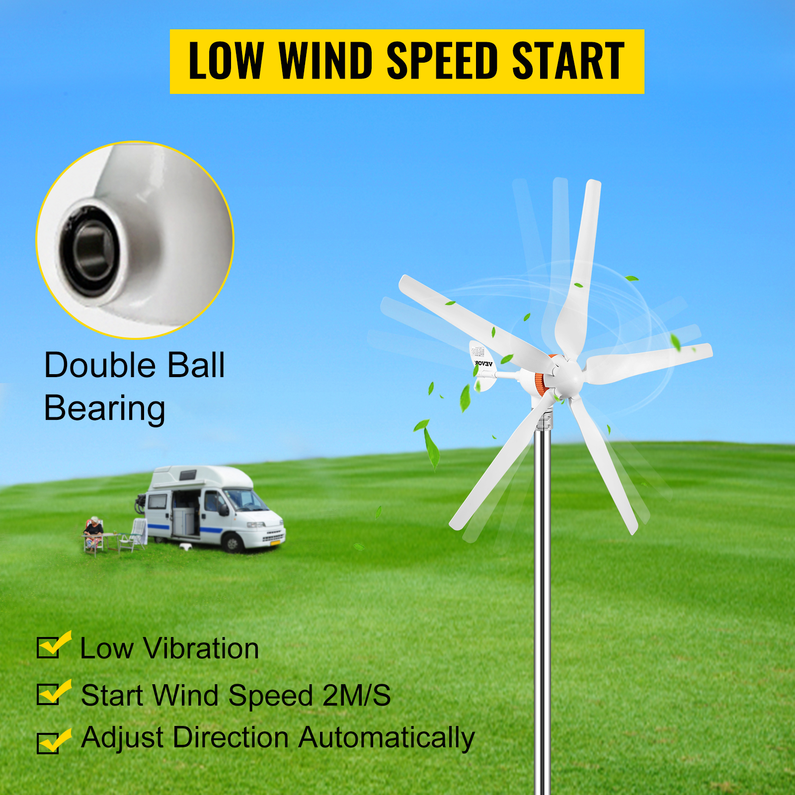 VEVOR Kit Di Generatore Eolico 12V Generatore A Trifase 300W, Con 5 Pale In Nylon E Controller Di Ricarica MPPT, Uso Nella Ricarica Per Il Monitoraggio Domestico, Camper, Barche E Altro Uso Domestico -Vendite VIDAXL || LEDVANCE || STEINEL AAHKMJXYDAFdJAOAIMEbOAchsNwF47gfWWMct1uaXzXJCVIqjjVJLqw cq39v7nX9UaQo3xXUE8tyT2vJhjd6MkLxCtIeX87tB