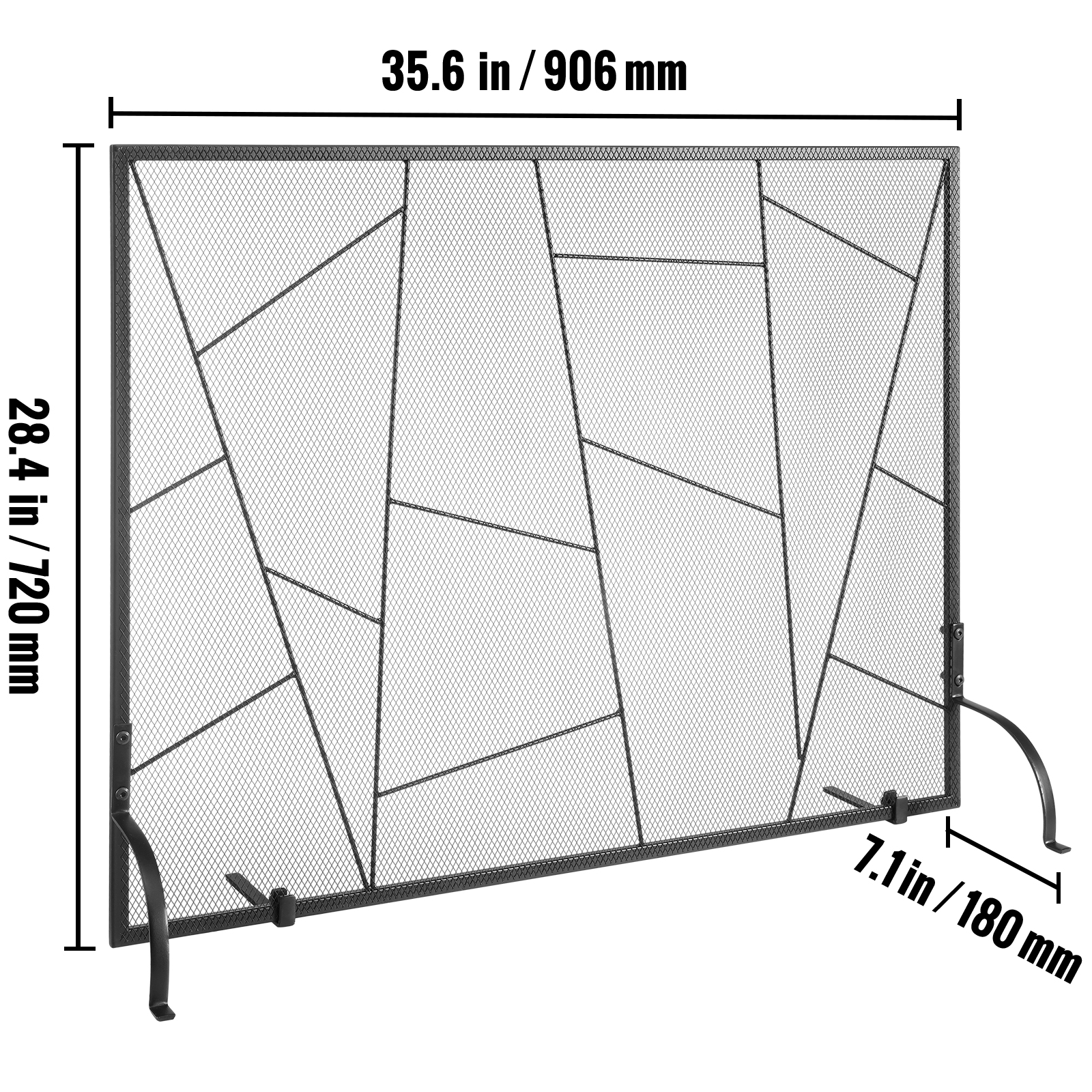 KOMFOTTEU Funkenschutzgitter Funkenschutz, Aus Metall, 134,5 X 73,5 Cm - View #12