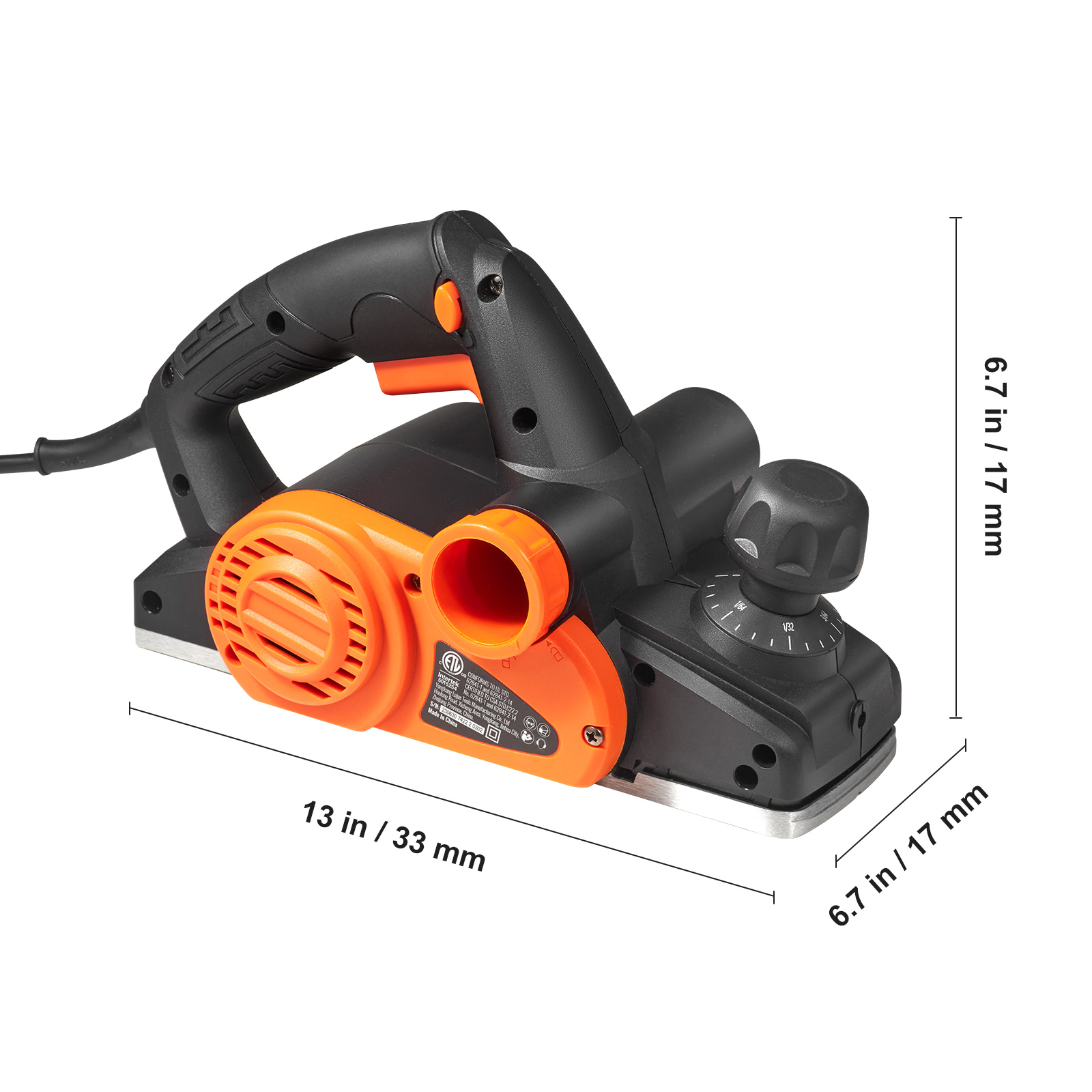 VEVOR VEVOR Pialla a Mano Elettrica per Legno da Banco, Piallatrice a Mano  Elettrica con Filo da 3-1/4, 16500 Giri/min, Pialla Elettrica da Banco per  la Lavorazione del Legno da Smussare Progetti