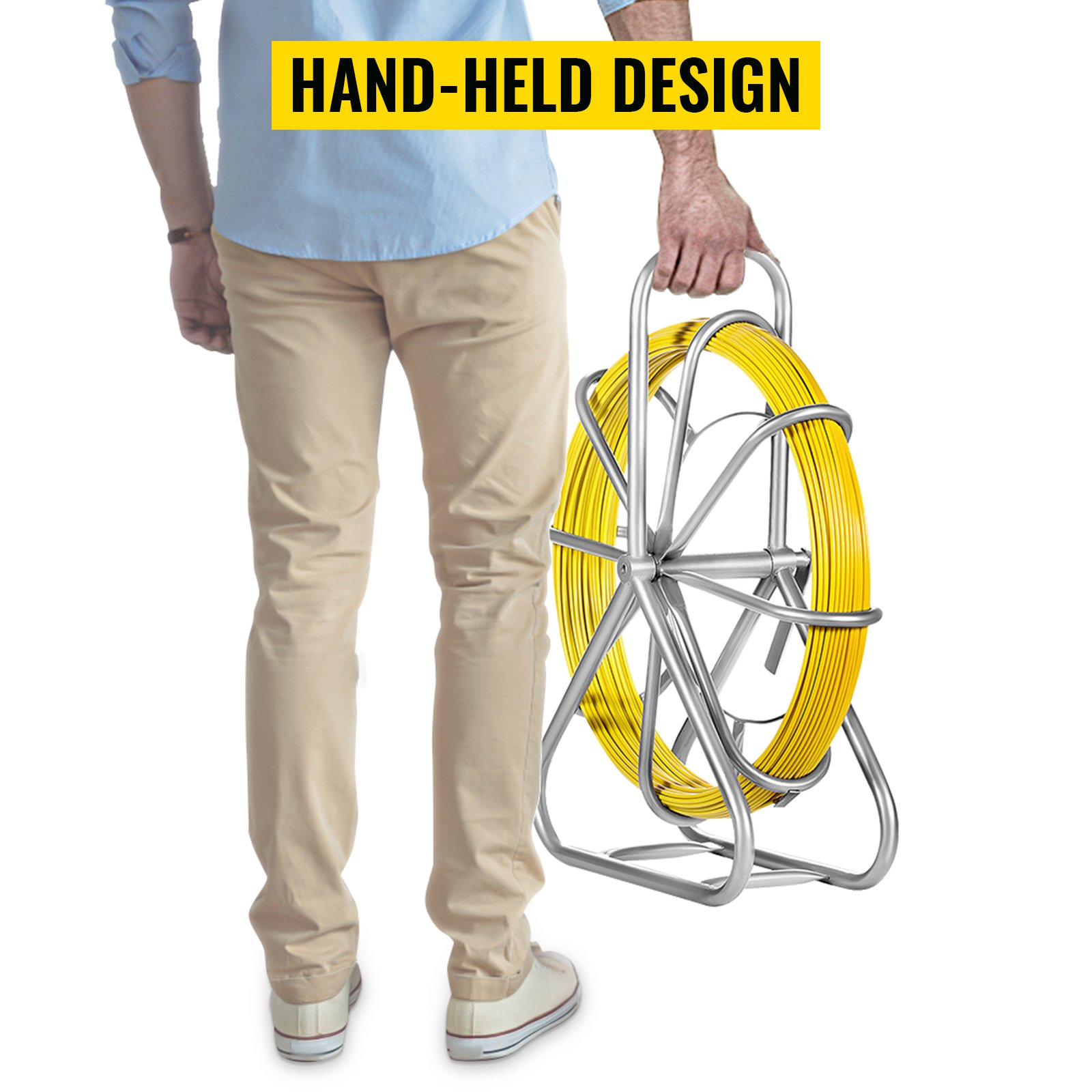 VEVOR Tige De Cable En Fibre De Verre Serpent Ruban De Poisson 6 Mm X130 / 200 M, 8 Mm X150 M Electrique Extracteur De Cable 8 Mm X 150 M -Pas Cher Pro Bricoleur Magasin AAHKMJXYDAFdJAOAIMEbOAchsNwF47gfWWMct1uaXzXJCVIqjjVJLqw