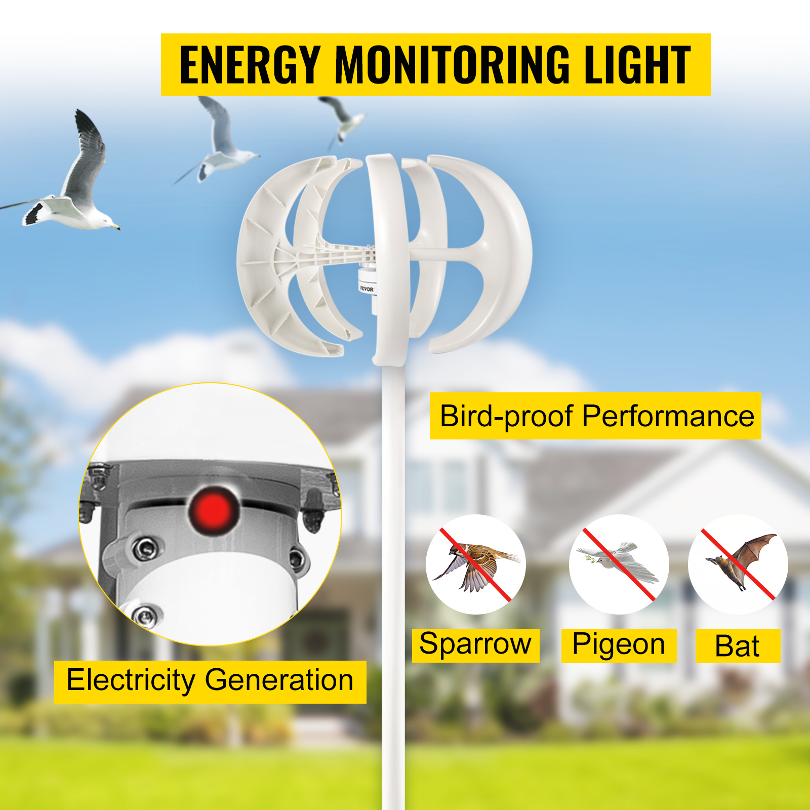 VEVOR Generatore Di Turbine Eoliche A Forma Di Lanterna 600W, Generatore Eolico Con 5 Pale In Nylon Di Alta Qualità 12 V CC, Per La Ricarica Della Batteria Su Barche, Gazebo, Chalet O Case Mobili -Vendite VIDAXL || LEDVANCE || STEINEL AAHKMJXYDAFdJAOAIMEbOAchsNwF47gfWWMct1uaXzXJCVIqjjVJLqw cq39v7nX9Uai