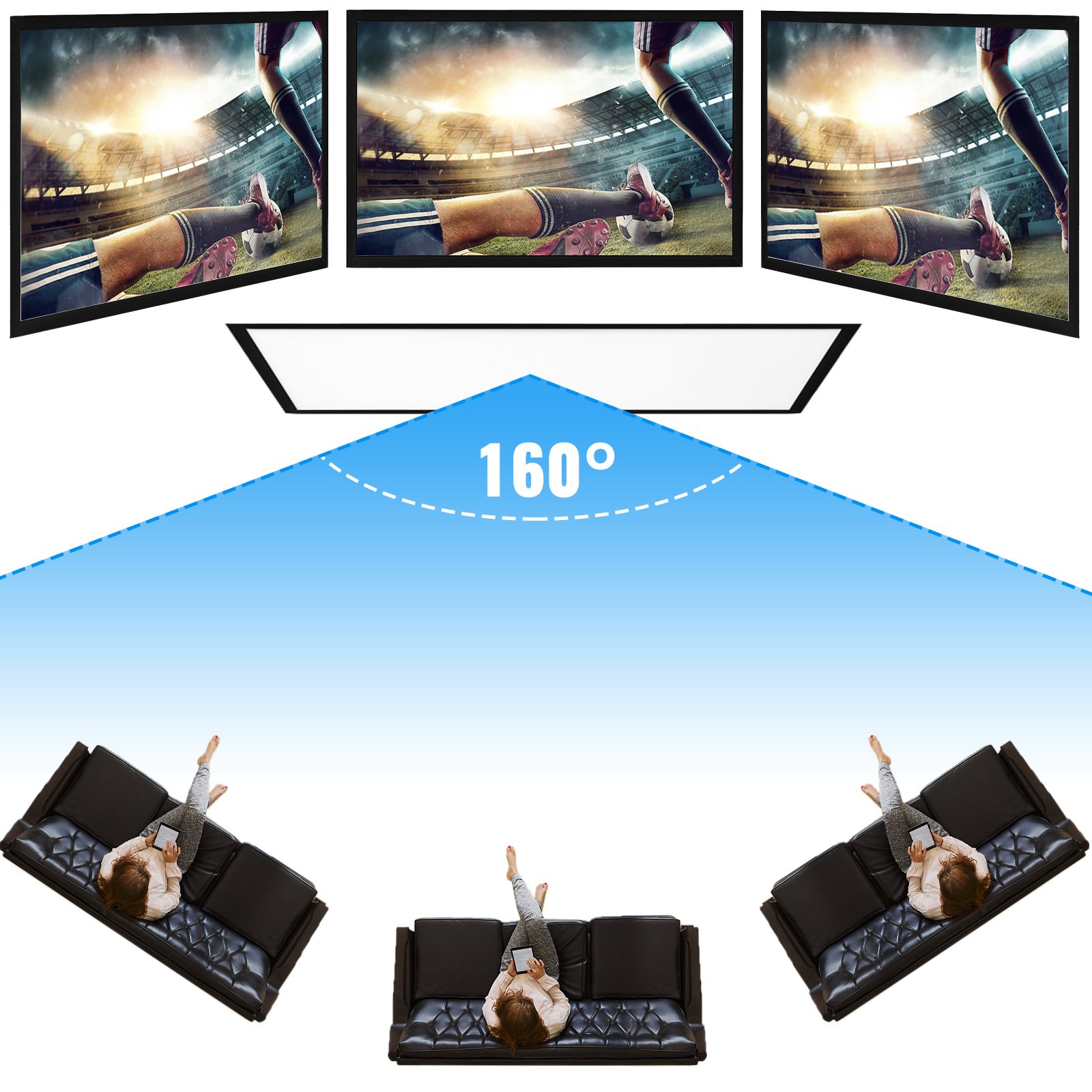 VEVOR Grand écran de Projection HD 100 , Toile de Projecteur 16:9, écran  de Projecteur 3D