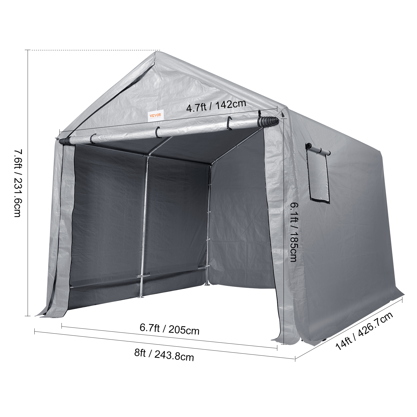Gerätehaus Fahrradgarage Geräteschuppen Zeltgarage Garagenzelt Lagerzelt 195 X 240 X 214 Cm