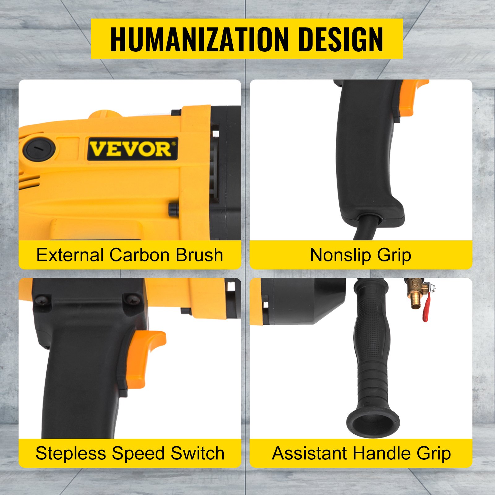 VEVOR Carotteuse A Diamant 160MM Appareil De Forage A Diamant A Main Seche Et Humide Machine De Foret De Carottier A Usage Intensif 2180W  Pour Forage Du Beton Au Diamant Perceuse A Diamant -Magasin D'Outils Électriques AAHKMJXYDAFdJAOAIMEbOAchsNwF47gfWWMct1uaXzXJCVIqjjVJLqw