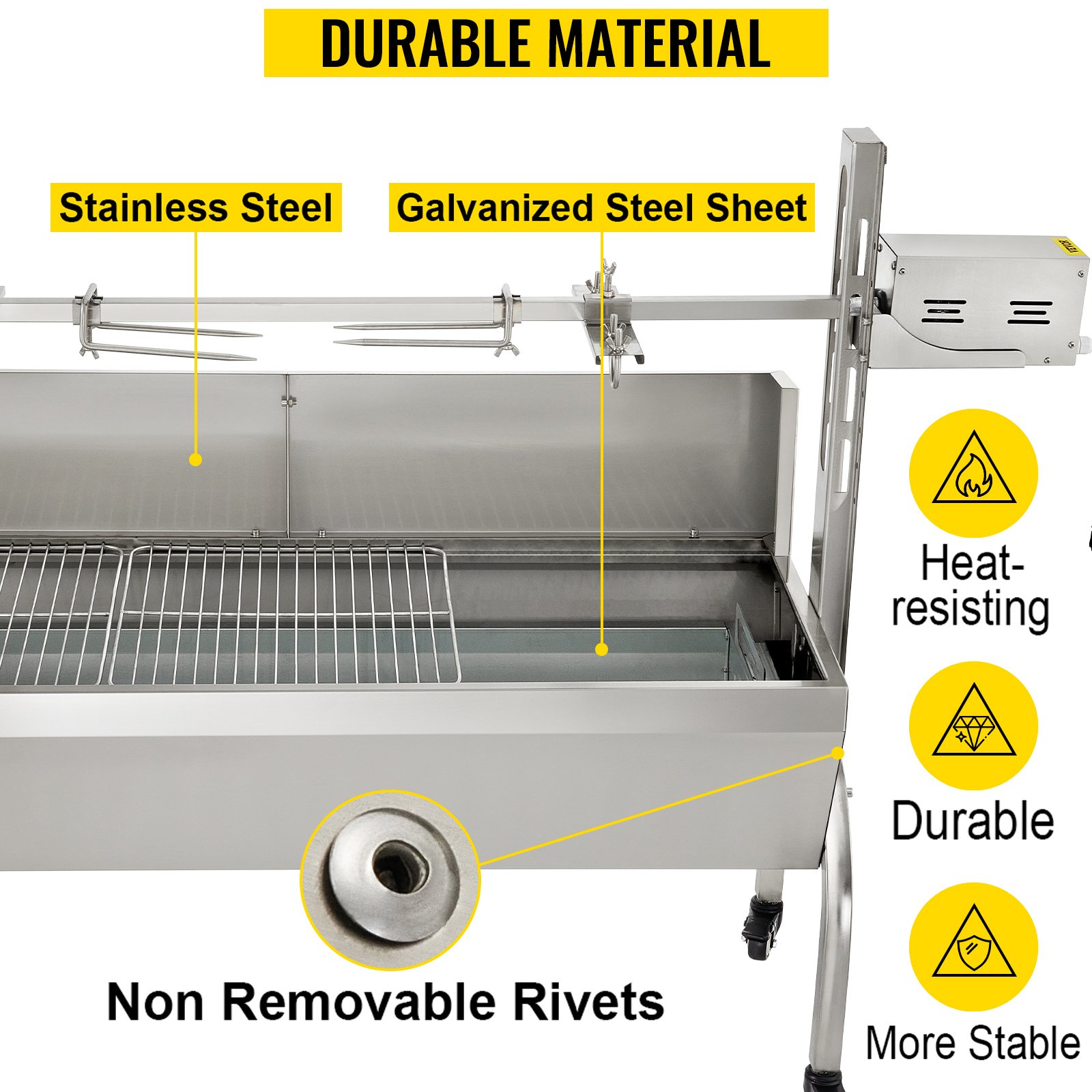 VEVOR Girarrosto Elettrico 40W In Acciaio Inox Con Griglia Forchetta Per Agnello Tacchino BBQ Esterno Da Campeggio Carico Max. 60kg, Set Girarrosto Elettrico Con Parabrezza Per Barbecue Agnello Pollo -Barbecue Forniture Negozio AAHKMJXYDAFdJAOAIMEbOAchsNwF47gfWWMct1uaXzXJCVIqjjVJLqw cq39v7nX9UanIhyGB RiEQiwOmieYBzncASHhKoDbcp4cnHTNuSs 5tgD1qQII5zPLa0Lk0k3wAH9iu8uZaXDkNhSomvXXjq