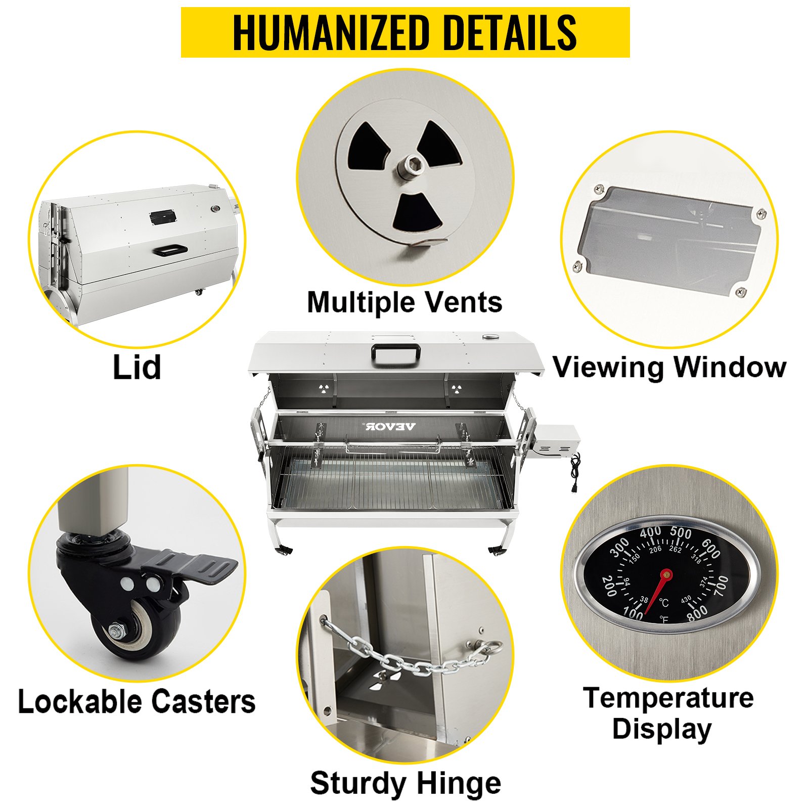 VEVOR Girarrosto Elettrico 40W In Acciaio Inox Con Griglia Forchetta Per Agnello Tacchino Pollo Da Esterno Campeggio Carico Max. 60kg, Set Girarrosto Elettrico Con Coperchio Maniglia In Acciaio Inox -Prodotti Per Barbecue AAHKMJXYDAFdJAOAIMEbOAchsNwF47gfWWMct1uaXzXJCVIqjjVJLqw cq39v7nX9UanIhyGB RiEQiwOmieYBznok9AsAJlWxhbtHBBdtHfv3OBiO3 cDaRbFHMX8Fu6v5i ebwCrsJR4pqFNhMwJ2i