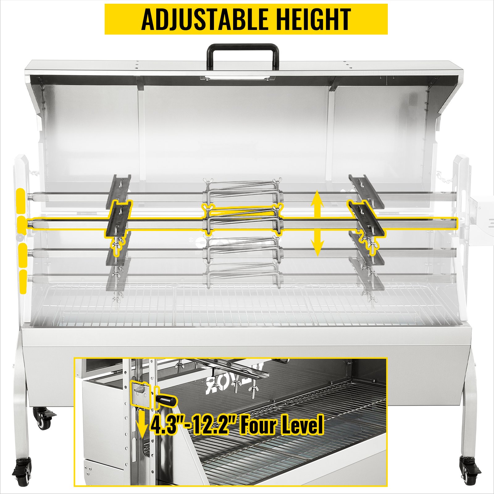 VEVOR Girarrosto Elettrico 40W In Acciaio Inox Con Griglia Forchetta Per Agnello Tacchino Pollo Da Esterno Campeggio Carico Max. 60kg, Set Girarrosto Elettrico Con Coperchio Maniglia In Acciaio Inox -Prodotti Per Barbecue AAHKMJXYDAFdJAOAIMEbOAchsNwF47gfWWMct1uaXzXJCVIqjjVJLqw cq39v7nX9UanIhyGB RiEQiwOmieYBznok9AsAJlWxhbtHBBdtHfv3OBiO3 cDaRbFHMX8Fu6v7qDc0javQQ3HupbAAC1k4A