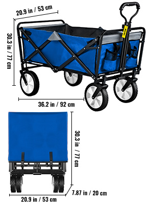 Tofasco Folding 4 Wheel Wagon Trolley Foldable Chariot Pliable 