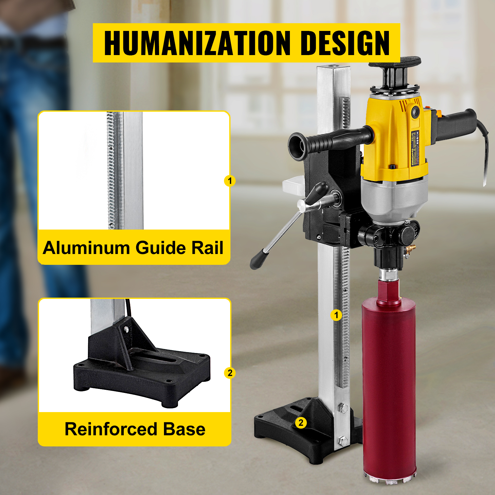 VEVOR Carotteuse A Diamant Diametre 160 Mm, Perceuse Au Diamant 1980 W A Eau, Carotteuse A Beton, Appareil De Forage Diamant Guidage Et Base En Aluminium, Foreuse Au Diamant Usage Double -Makitch Magasin AAHKMJXYDAFdJAOAIMEbOAchsNwF47gfWWMct1uaXzXJCVIqjjVJLqw cq39v7nX9UawMy2aB0bOc1JMAupFWYVfY