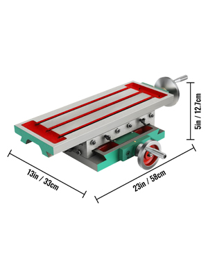 VEVOR 450 x 170 mm Mesa de Fresado de Deslizamiento Compuesto Fresado de Precisión Mesa de trabajo Multifuncional para Todos los Soportes de Perforación
