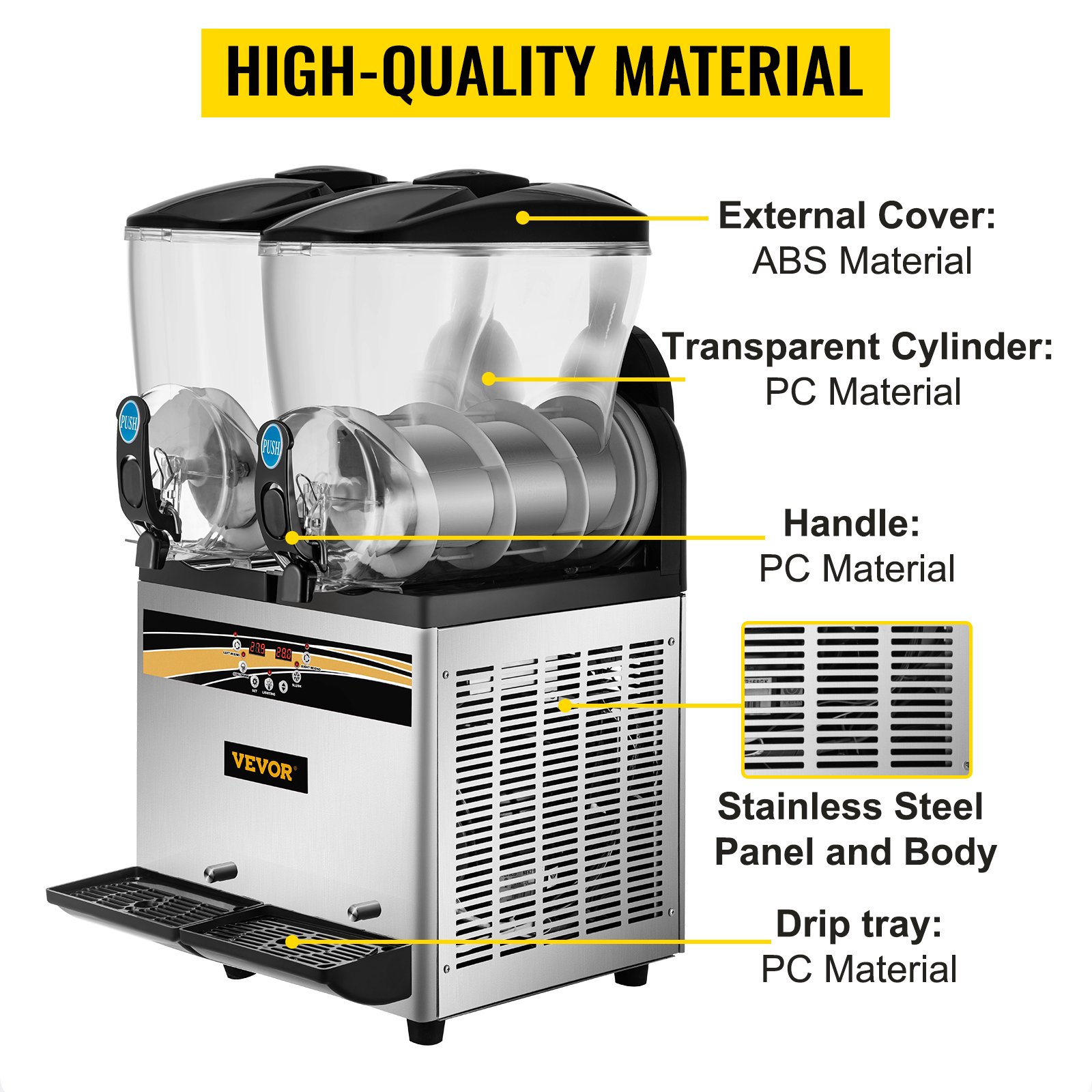 VEVOR Máquina Para Hacer Granizado Comercial 2x15L 1kW Máquina De Granizado De Hielo Comercial -3 A -2 Centígrados Máquina Para Granizada Helado Control De Tanque Separado Pantalla De Luz Bajo Ruido -Cocina Electrodomésticos Ventas AAHKMJXYDAFdJAOAIMEbOAchsNwF47gfWWMct1uaXzXJCVIqjjVJLqw