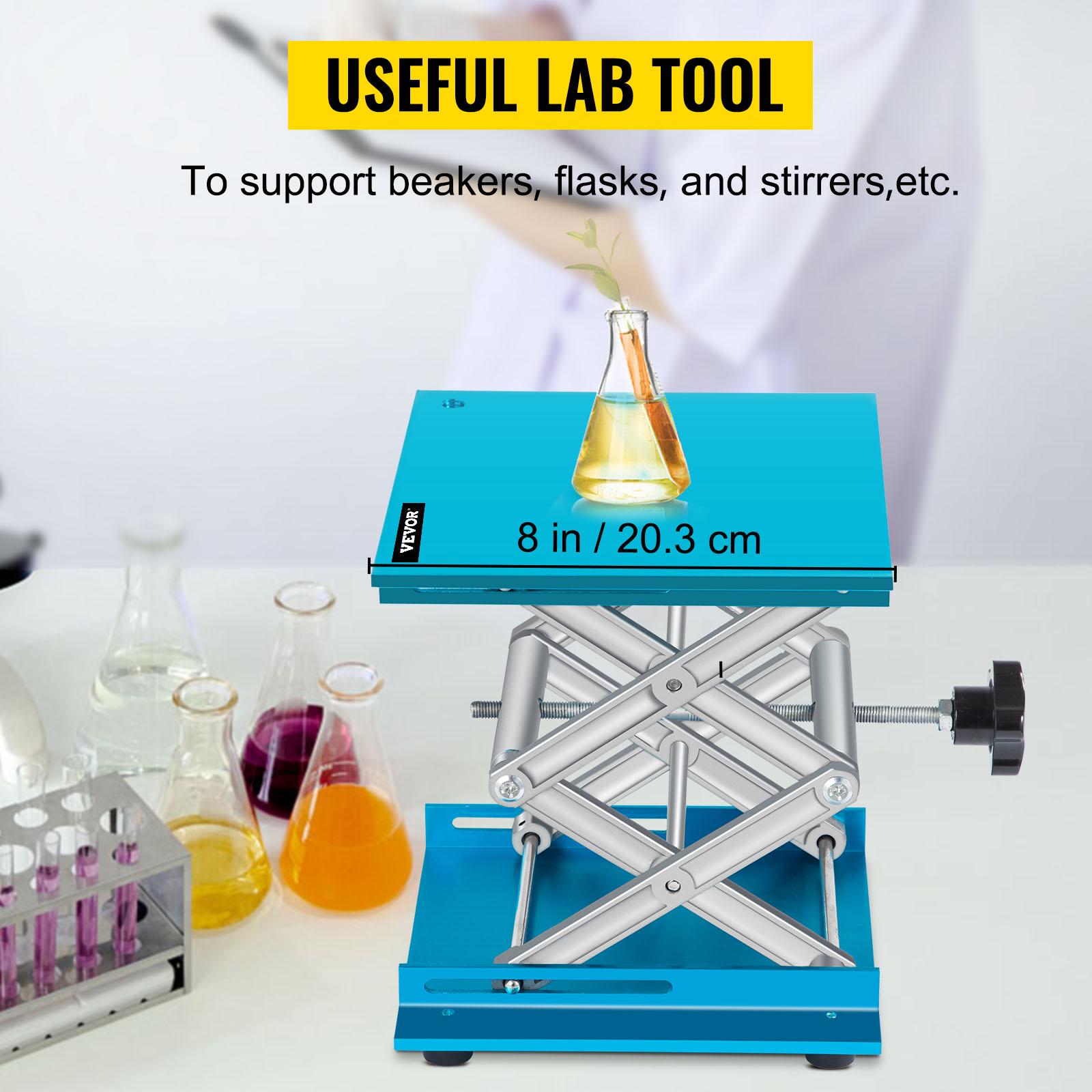 DECOMELODY Labor Hebebühne - Manuelle Mini Hubplattform 14x11,5x10cm Für Präzisionsarbeiten
