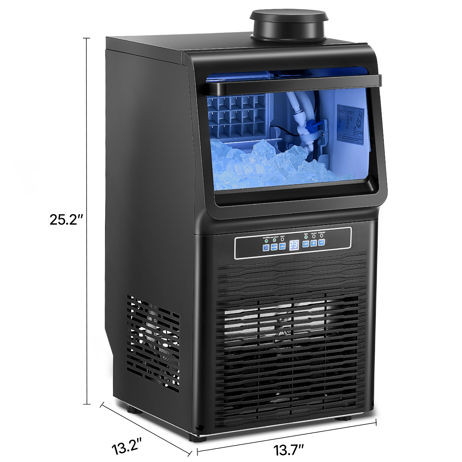 VEVOR kommerzielle Eismaschine (31,75 kg/Tag) Eisbereiter mit 5,44 kg ...