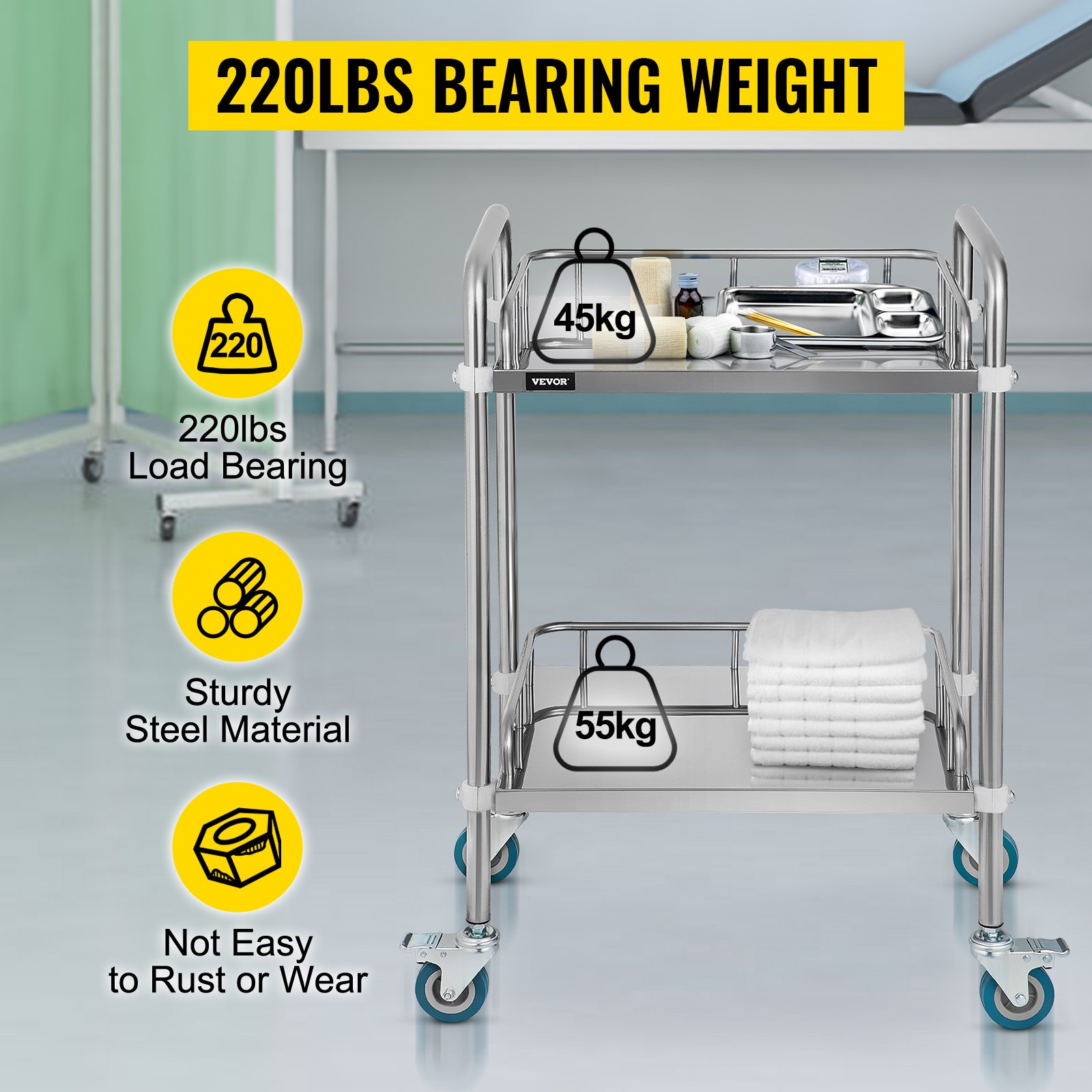 VEVOR Chariot De Laboratoire A 2 Etages,Chariot De Service 56 38 87 Cm,Chariot En Acier Inoxydable Avec Roulette Utilise Dans Le Salon Beaute,lhopital,la Cuisine,le Restaurant Et Le Laboratoire -Stanleyfaco Magasin AAHKMJXYDAFdJAOAIMEbOAchsNwF47gfWWMct1uaXzXJCVIqjjVJLqw cq39v7nX9UbPhR7BtCcjoPDk A1xOg9DxZ13AYVhKtbFTVILQxDbeDHwapyHmor d74gstZftupbRaFBoRrC9EWWmlQtO rH