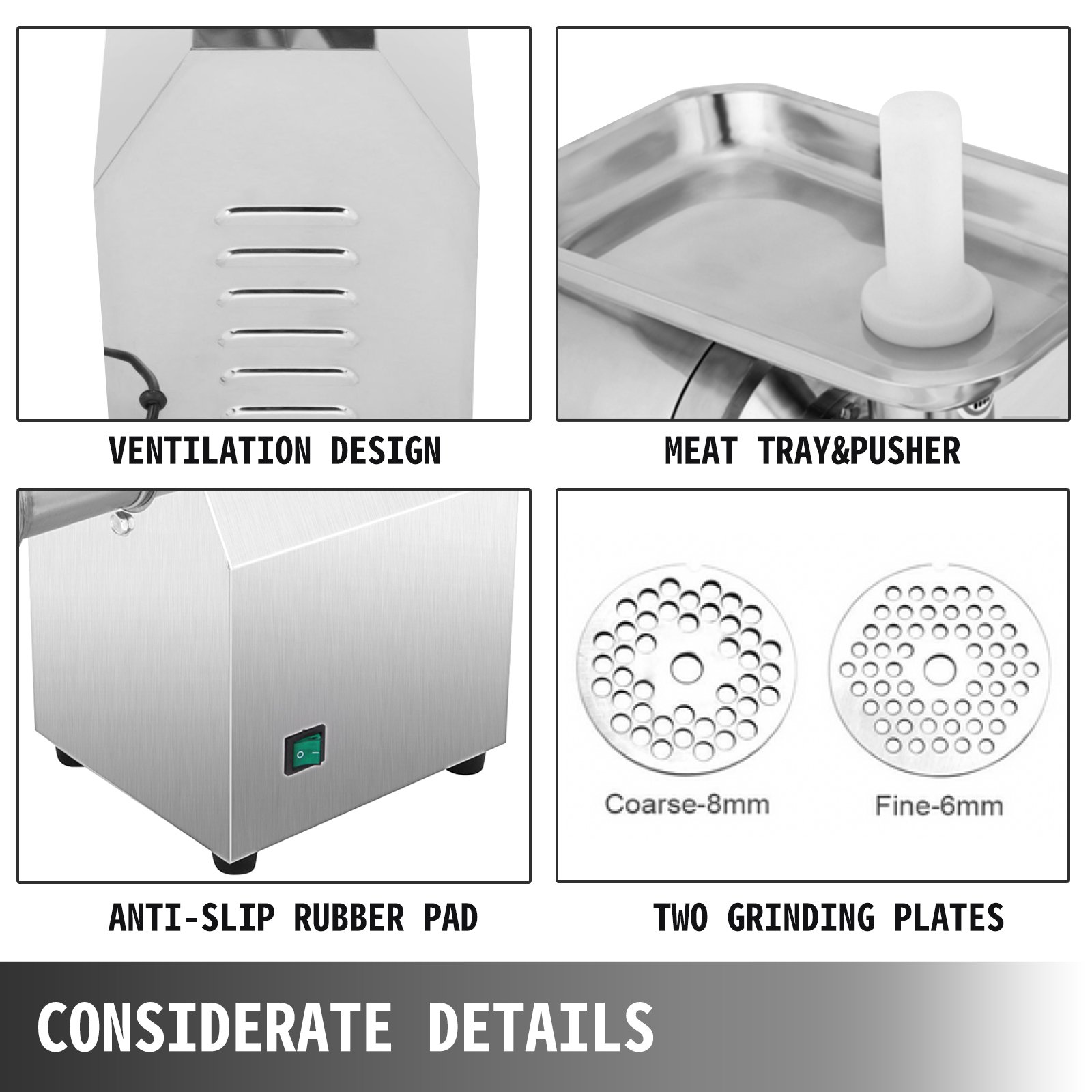 VEVOR Hachoir A Viande Electrique Inox Professionnel Saucisse 122 Kg/h 850 W -Petit Électroménager AAHKMJXYDAFdJAOAIMEbOAchsNwF47gfWWMct1uaXzXJCVIqjjVJLqw