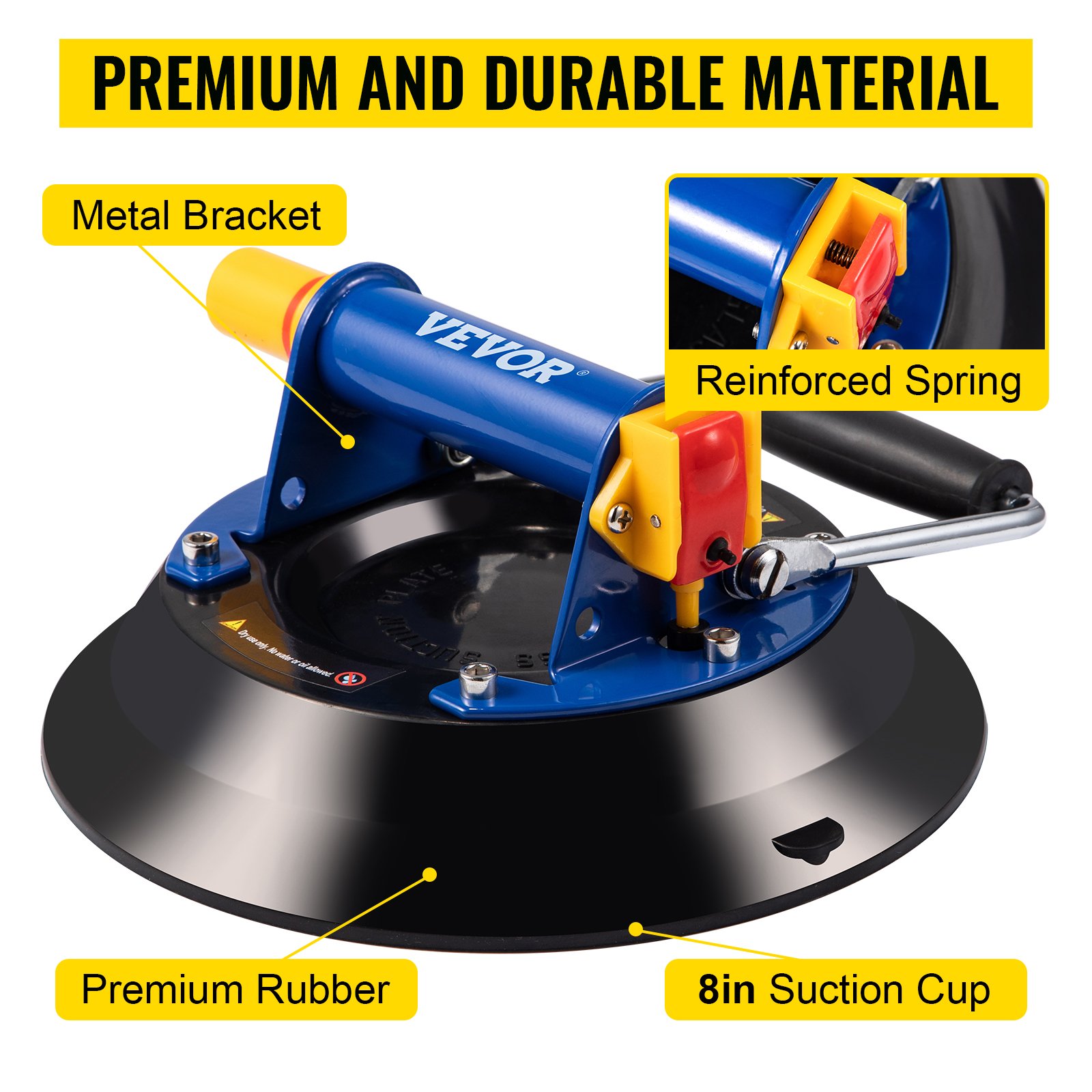 VEVOR Glass Lifting Vacuum Suction Cup, 8'' Glass Lifter Suction Cup, 330lbs Load Capacity Glass Lifting Suction Cup, Heavy-Duty Hand-Held Glass Lifter For Moving Large Granite Tile & Replacing Window -Small Appliances Store AAHKMJXYDAFdJAOAIMEbOAchsNwF47gfWWMct1uaXzXJCVIqjjVJLqw