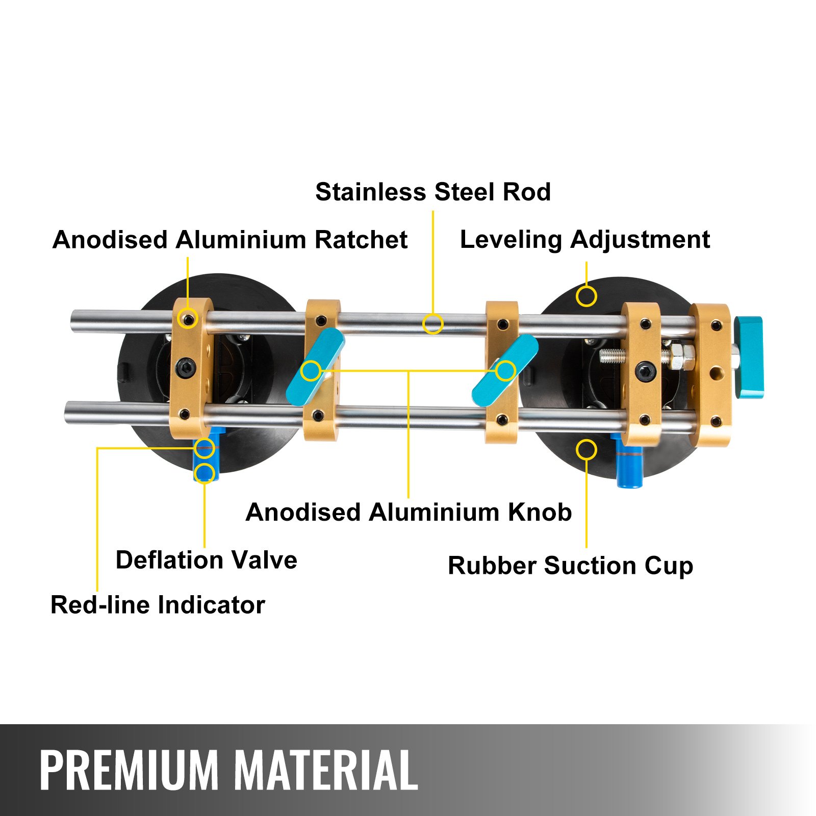 VEVOR 2 Pezzi Di Ventose Per Vetri Piastrelle Pietre Superfici, Strumento DeInstallazione, Con Cassetta Degli Attrezzi -ProSald Italia AAHKMJXYDAFdJAOAIMEbOAchsNwF47gfWWMct1uaXzXJCVIqjjVJLqw