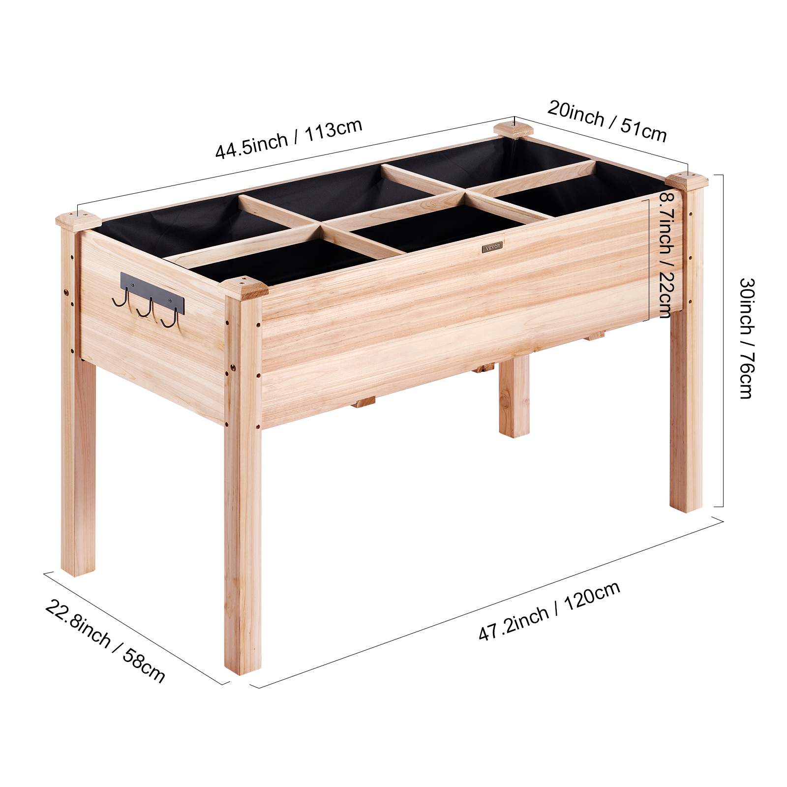 Borsa Da Coltivazione In Tessuto Non Tessuto – 8 Scomparti, 180x90x30 Cm, Aiuola Rialzata Per Orto E Verdure