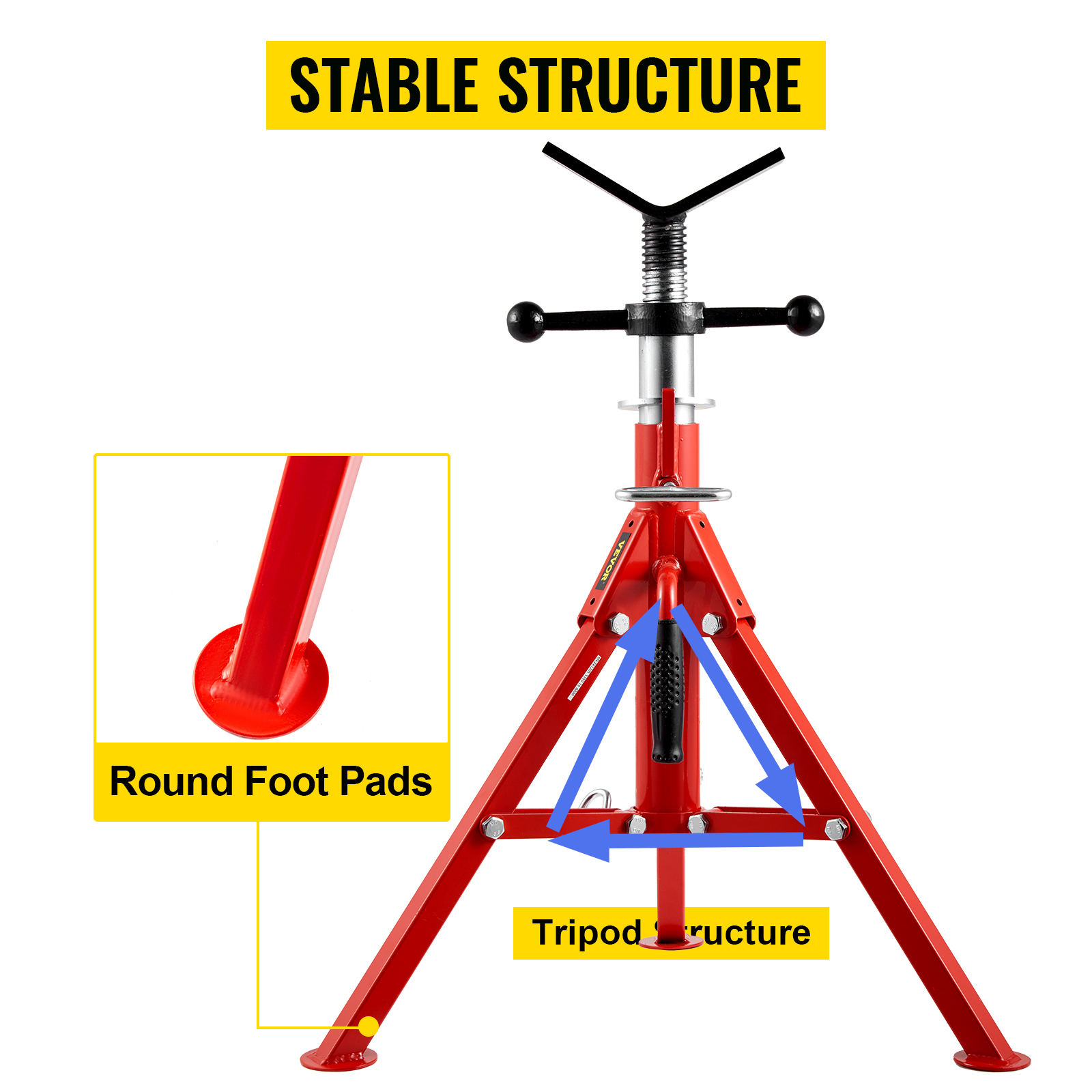 Cavalletto per Tubi, 400Kg Supporto Basamento Del Treppiedi