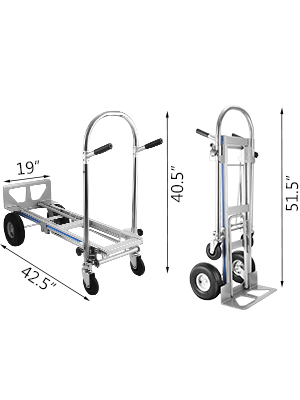 Carrello A Mano Pieghevole VEVOR - 2 In 1 In Alluminio, Portata 181kg - Foto 8