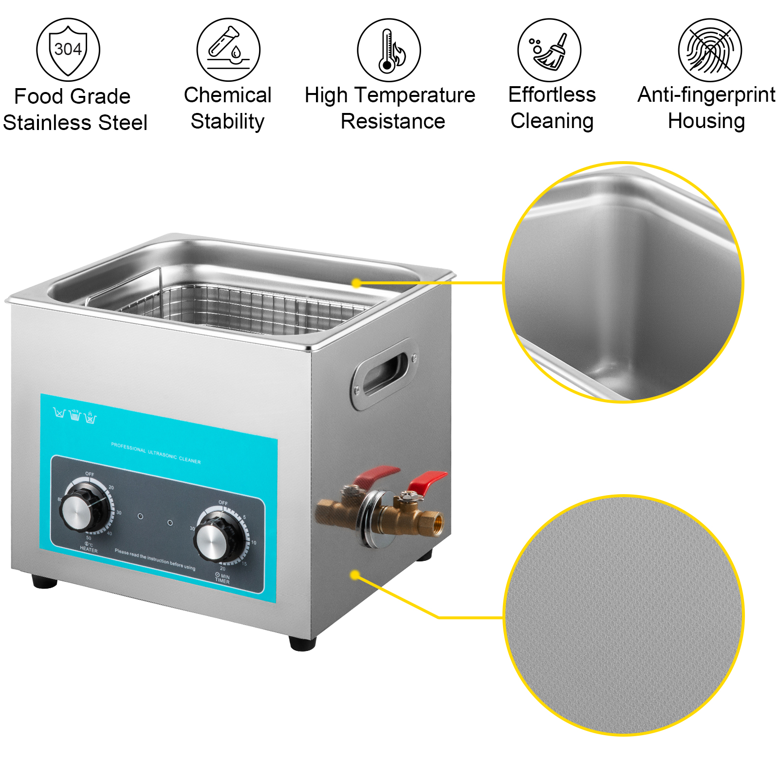 VEVOR Nettoyeur A Ultrasons Avec Minuterie De Chauffage 10 L, Professionnel Nettoyeur A Ultrasons 220 V, Nettoyeur Ultrasons En Acier Inoxydable 40 KHz Pour Nettoyage Des Bagues De Lunettes Instrument -Stanleyfaco Magasin AAHKMJXYDAFdJAOAIMEbOAchsNwF47gfWWMct1uaXzXJCVIqjjVJLqw cq39v7nX9UbcUO39LJp 2C8ifJ