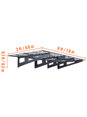 Scaffali Da Garage VEVOR - 2 Pezzi, 183x61 Cm, Carico 227 Kg/ripiano | Montaggio A Parete, Nero